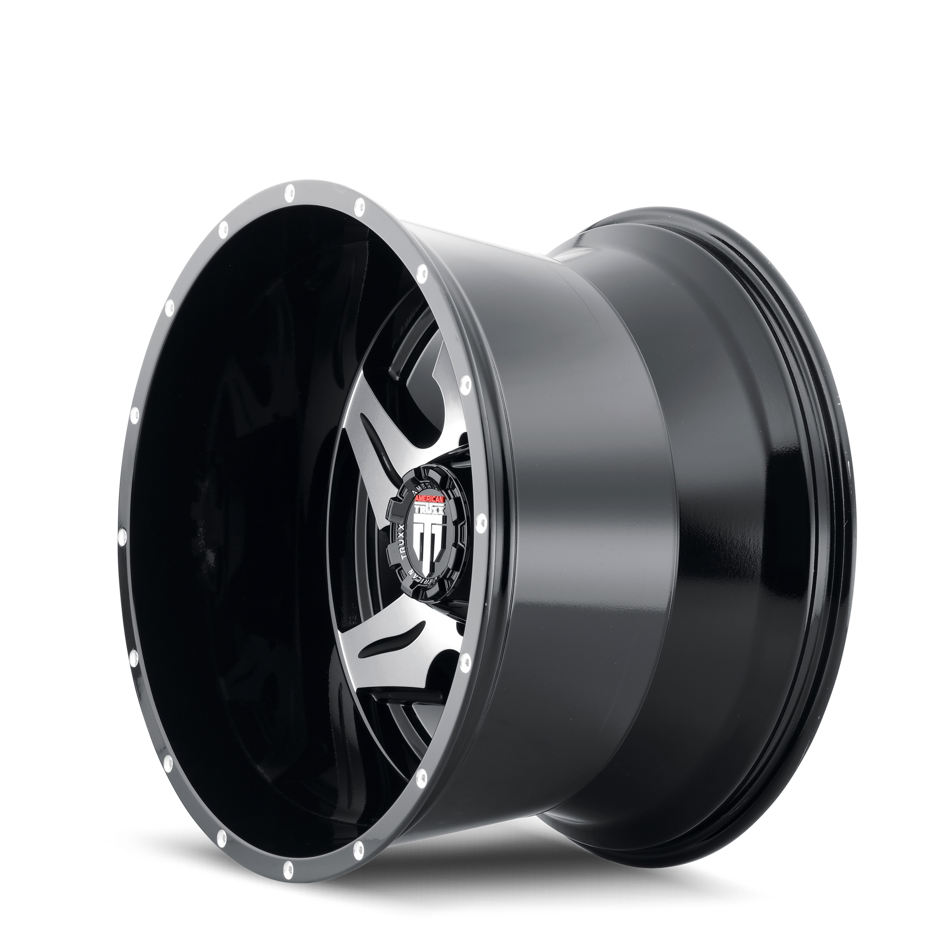 at163-221452m american truxx ninja at163 gloss black milled 22x14 6-135 -76mm 87.1mm