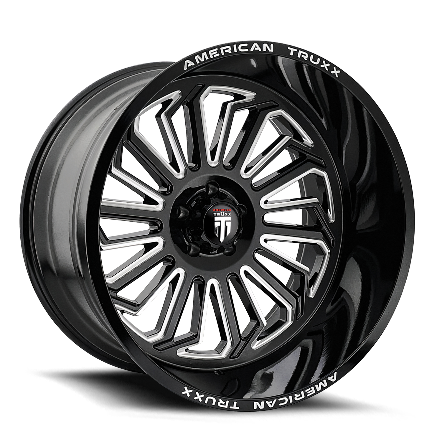 AMERICAN TRUXX BUTCHER AT1916 GLOSS BLACK MILLED 22X12 8-170 -51MM 125.2MM
