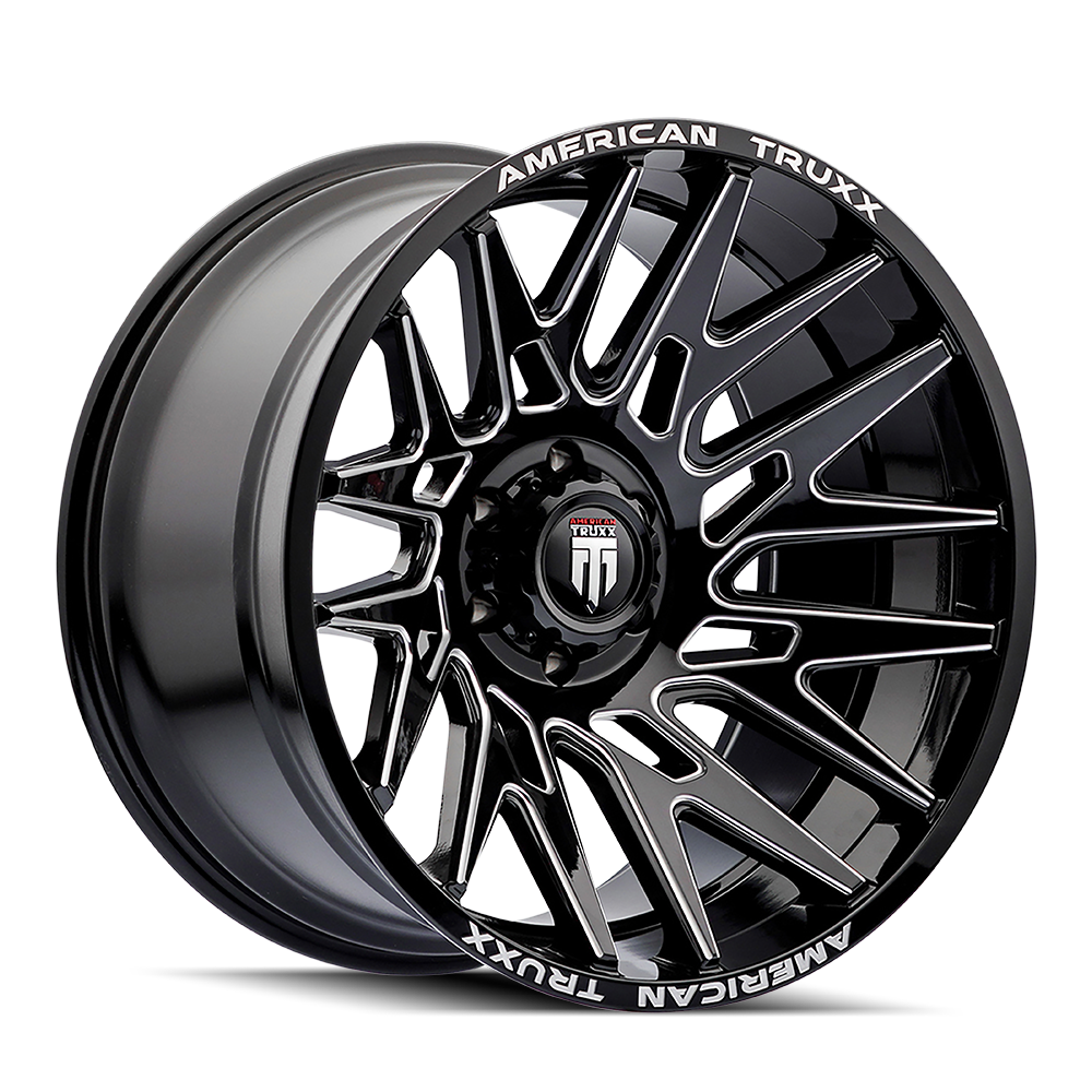 AMERICAN TRUXX EVOLUTION AT1919 GLOSS BLACK MILLED 22X12 8-180 -44MM 124.2MM