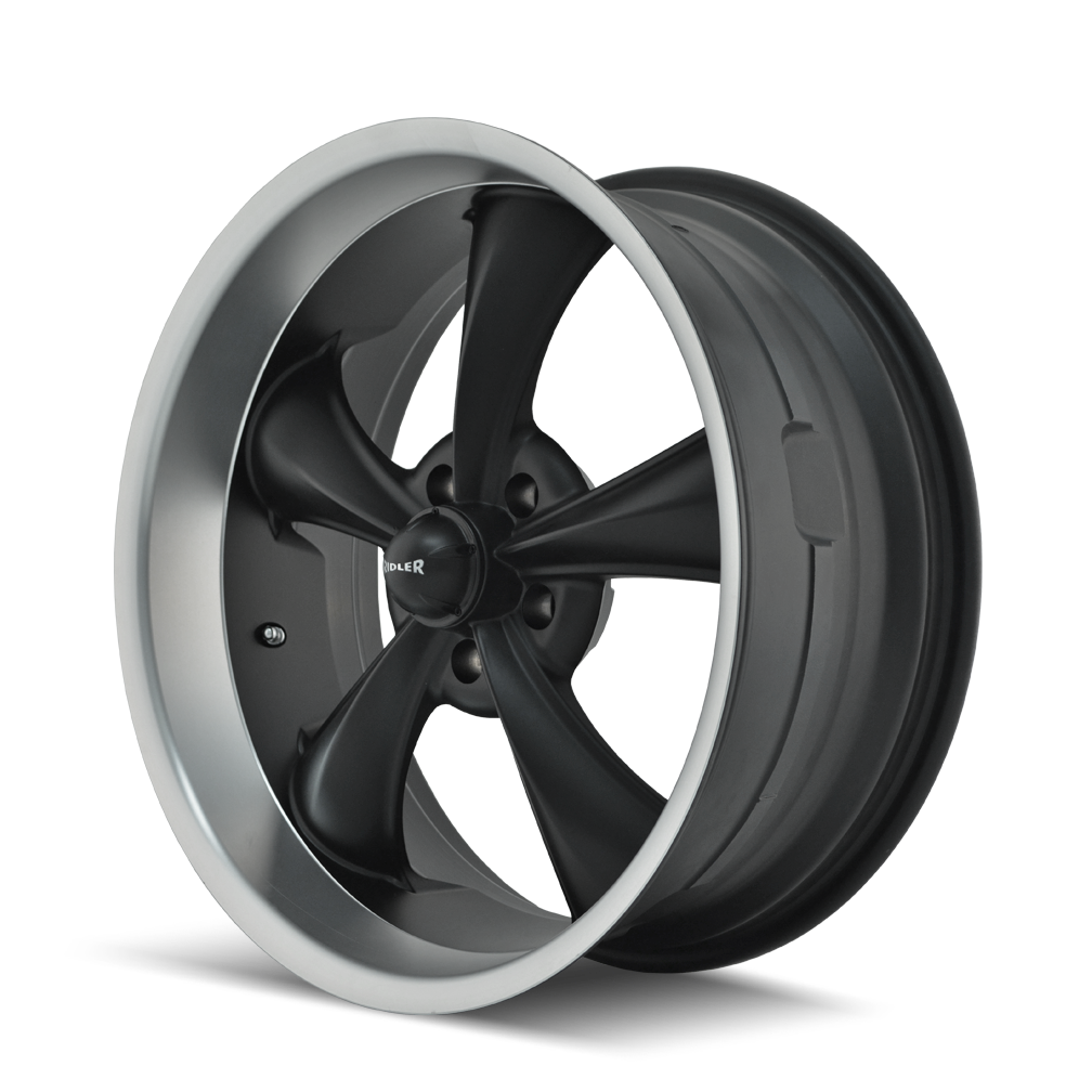 ridler 695 matte black machined 18x8 5-127 0mm 83.82mm