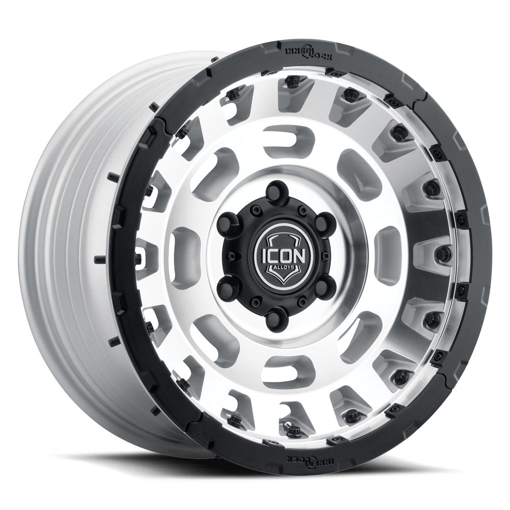 ICON Alloys Hammer Pro 17x8.5 5x150 Silver Machined - 21017855557SM