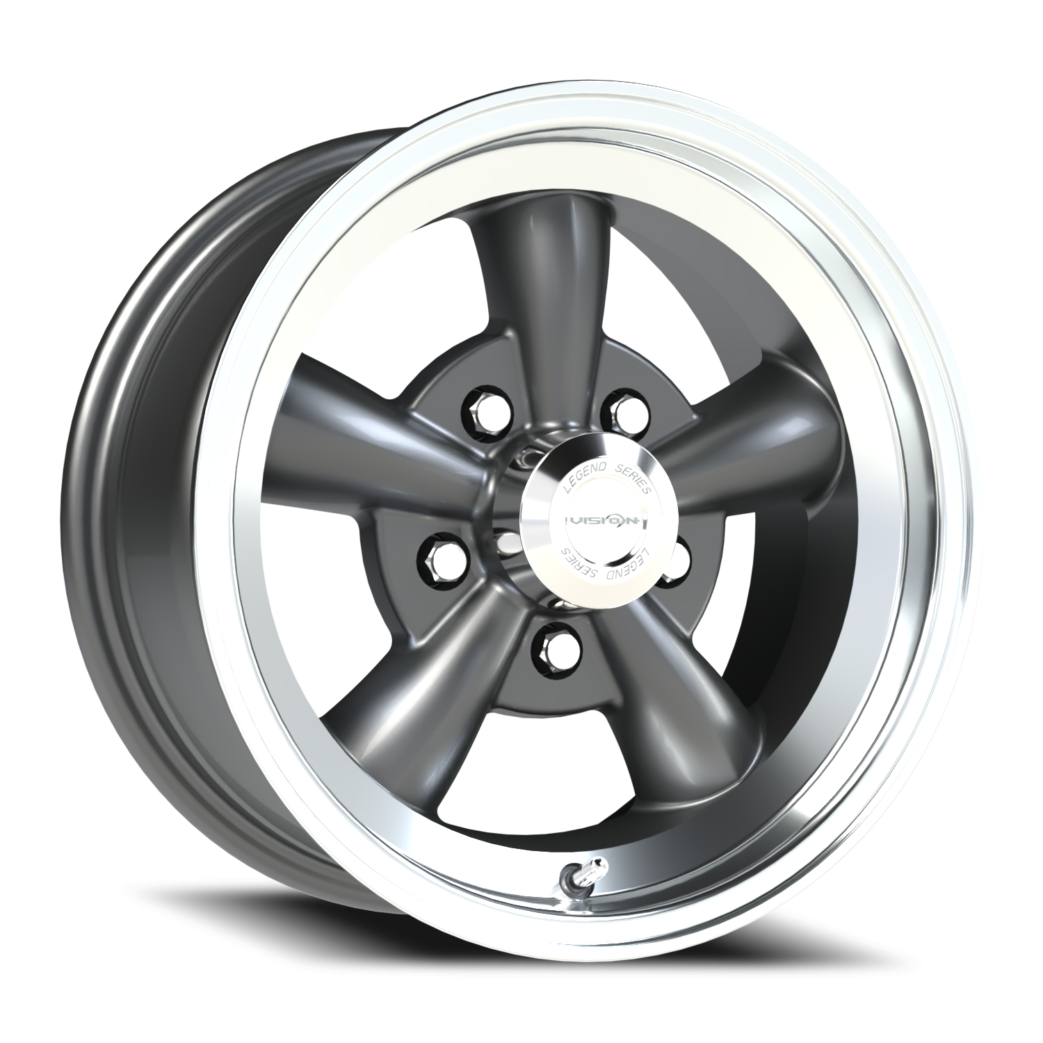 American Muscle Legend C Gunmetal Machined Lip - 5-4.75 (5-120.65)
