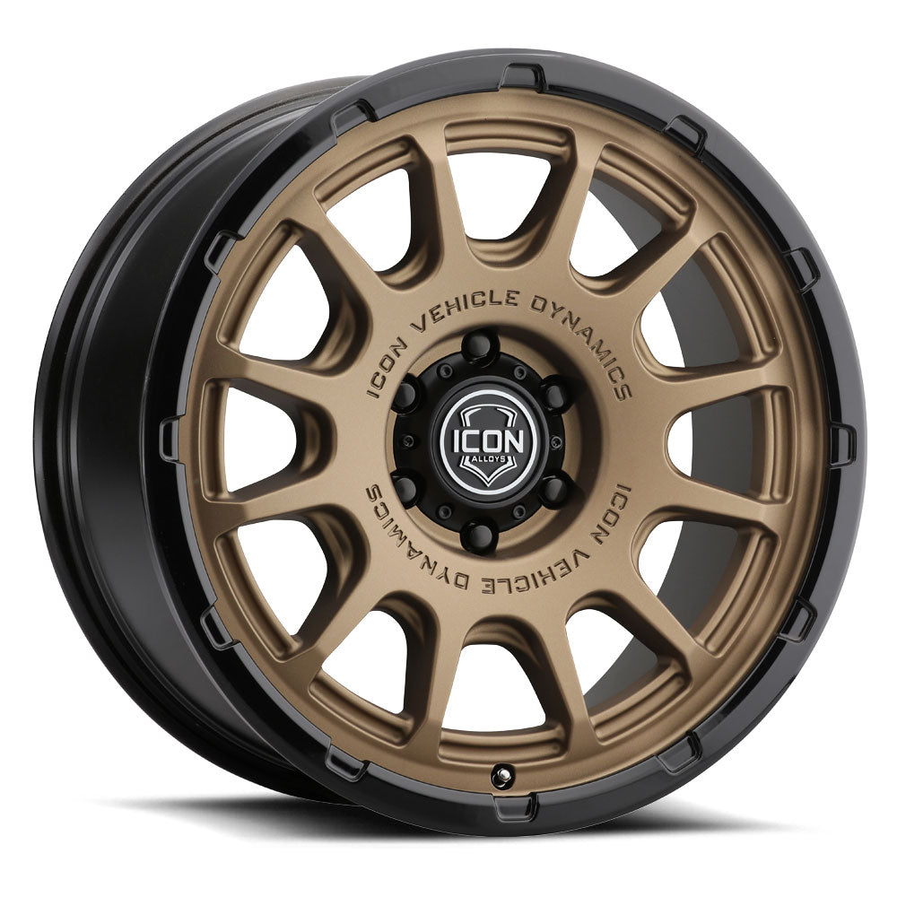 ICON Alloys Rancho 20x9 6x139.7 Satin Bronze w/ Gloss Black Lip - 8420909056SBGB