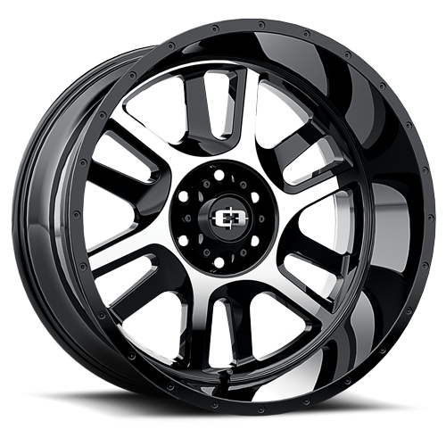 Vortec Split 22X12 Gloss Black Machined Face - 8-180