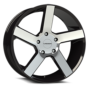 Vision Switchback Gloss Black Machined Face - 5-120