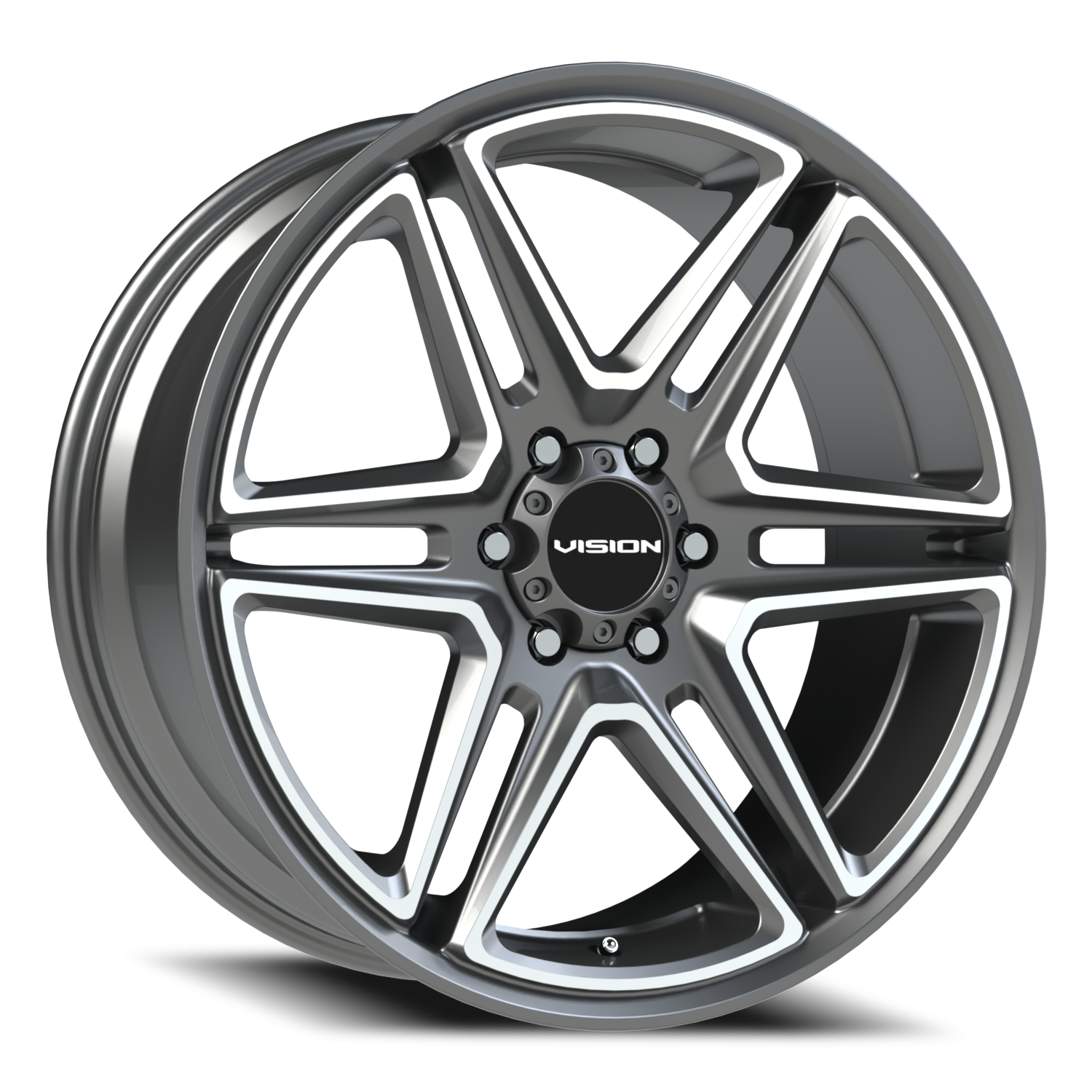 Vision Wedge Gunmetal Machined Face - 6-135