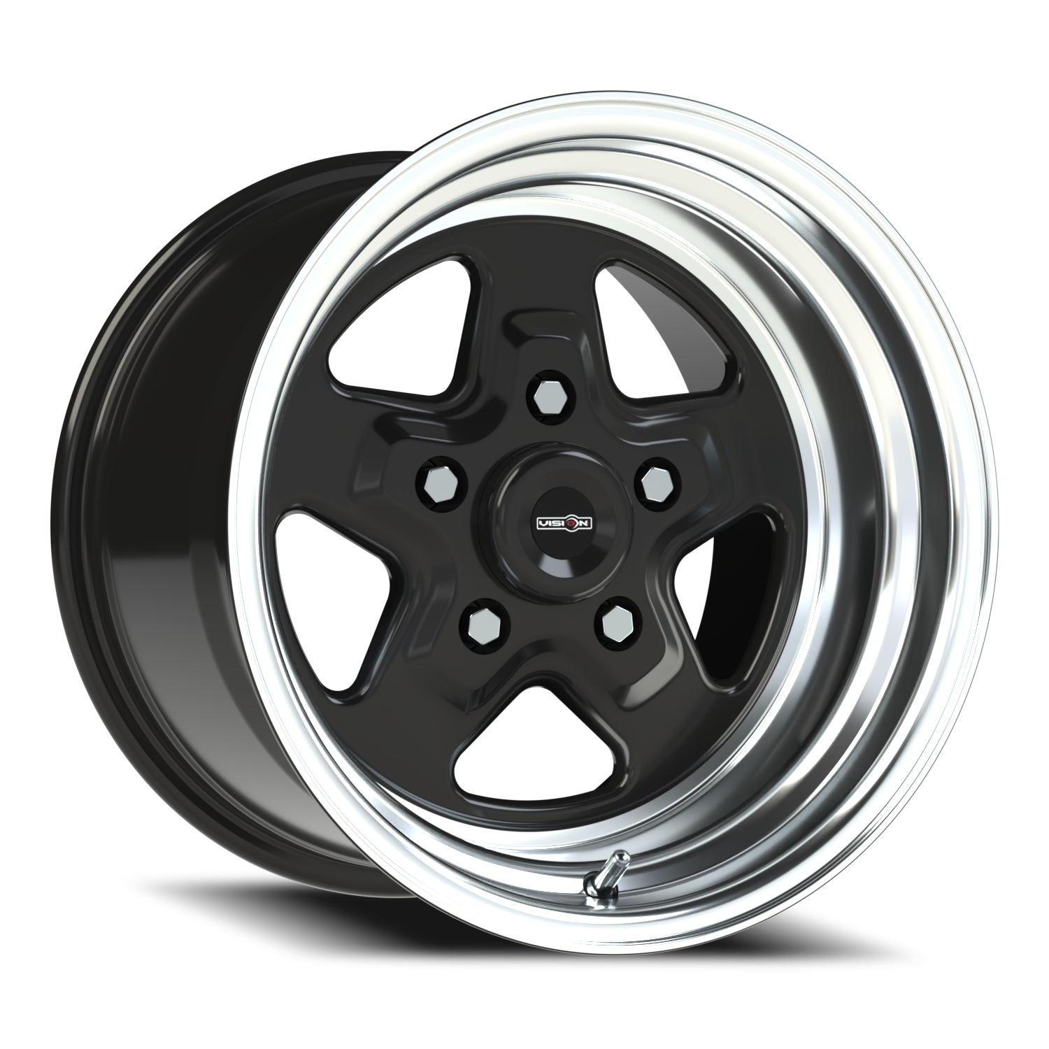 American Muscle Nitro Gloss Black Machined Lip - 5-4.75 (5-120.65)