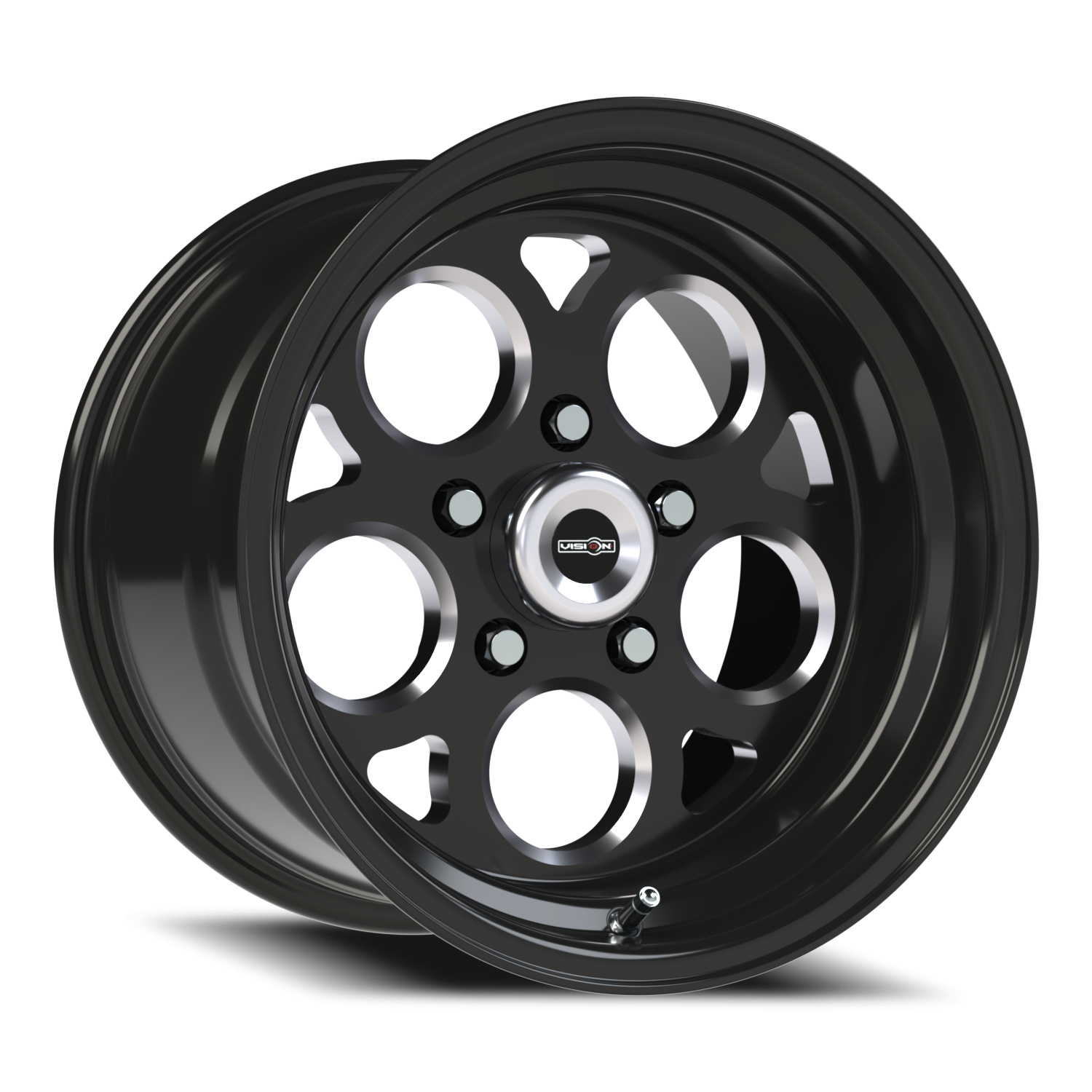 American Muscle Sport Mag Gloss Black With Milled Windows - 5-4.75 (5-120.65)