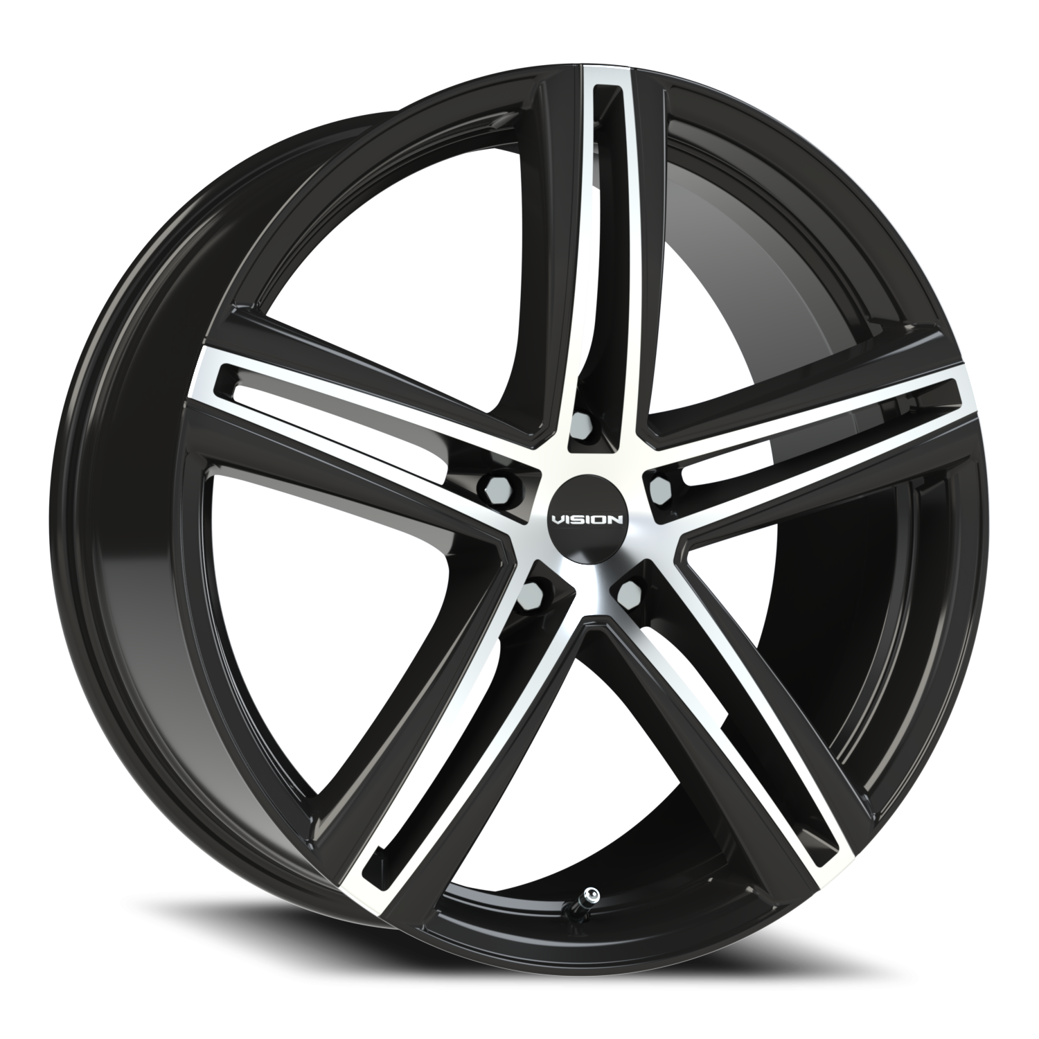 Vision Nitrous Gloss Black Machined Face - 5-4.5 (5-114.3)