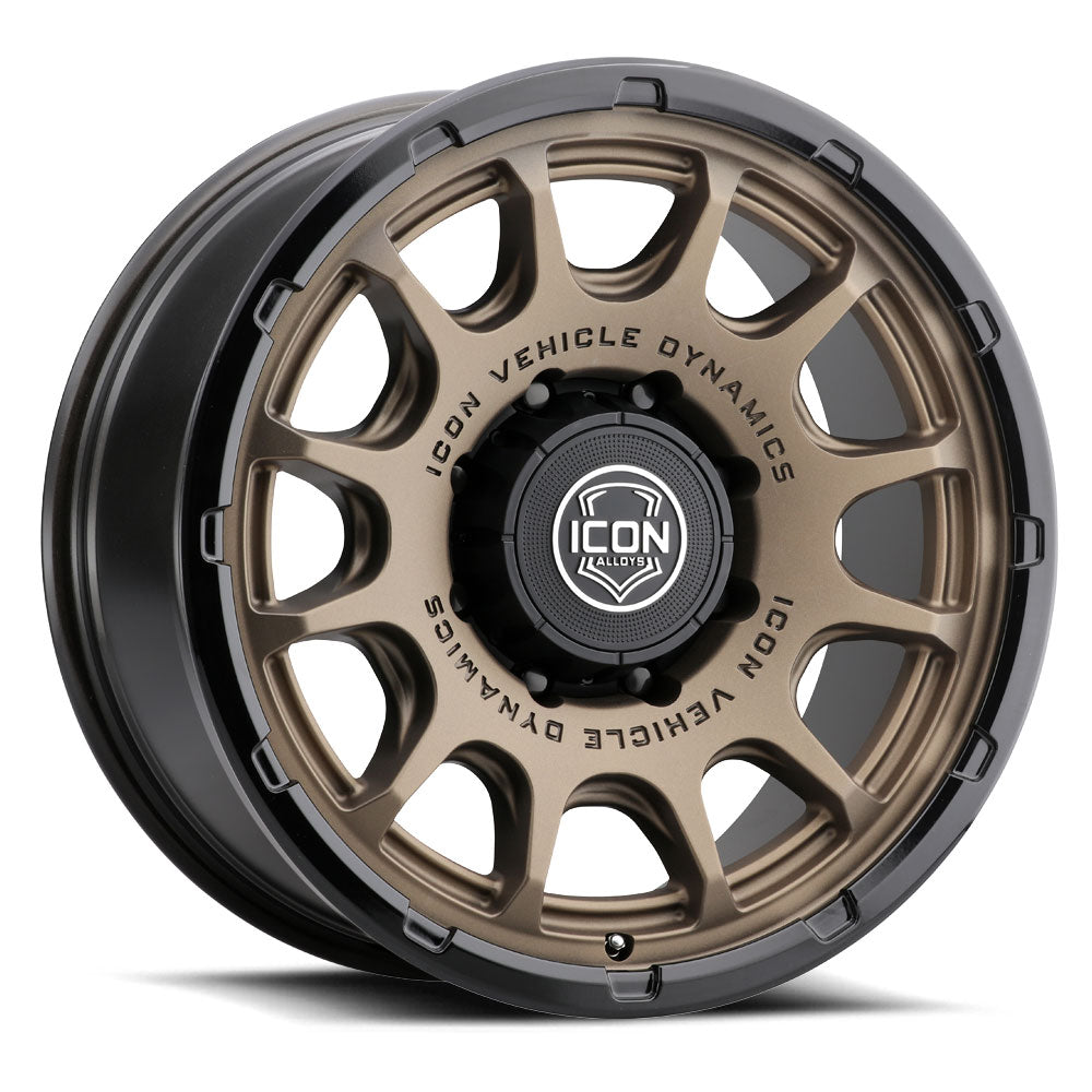 ICON Alloys Rancho 20x9 8x165.1 Satin Bronze w/ Gloss Black Lip - 8420908055SBGB