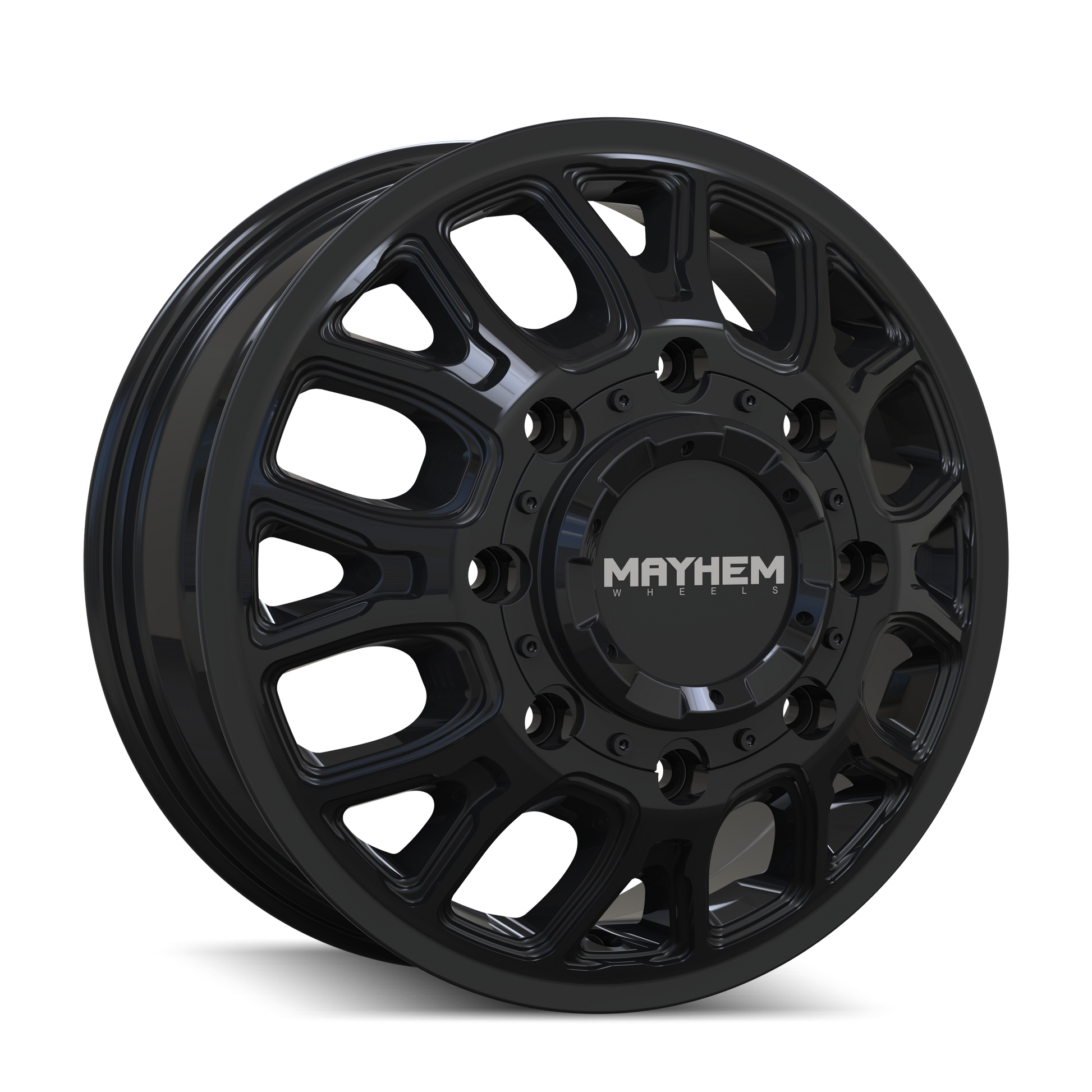 MAYHEM COGENT DUALLY (8107D) GLOSS BLACK 17X6.5 8-200 125MM 142MM