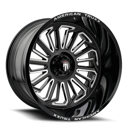 AMERICAN TRUXX BUTCHER AT1916 GLOSS BLACK MILLED 22X12 8-170 -51MM 125.2MM