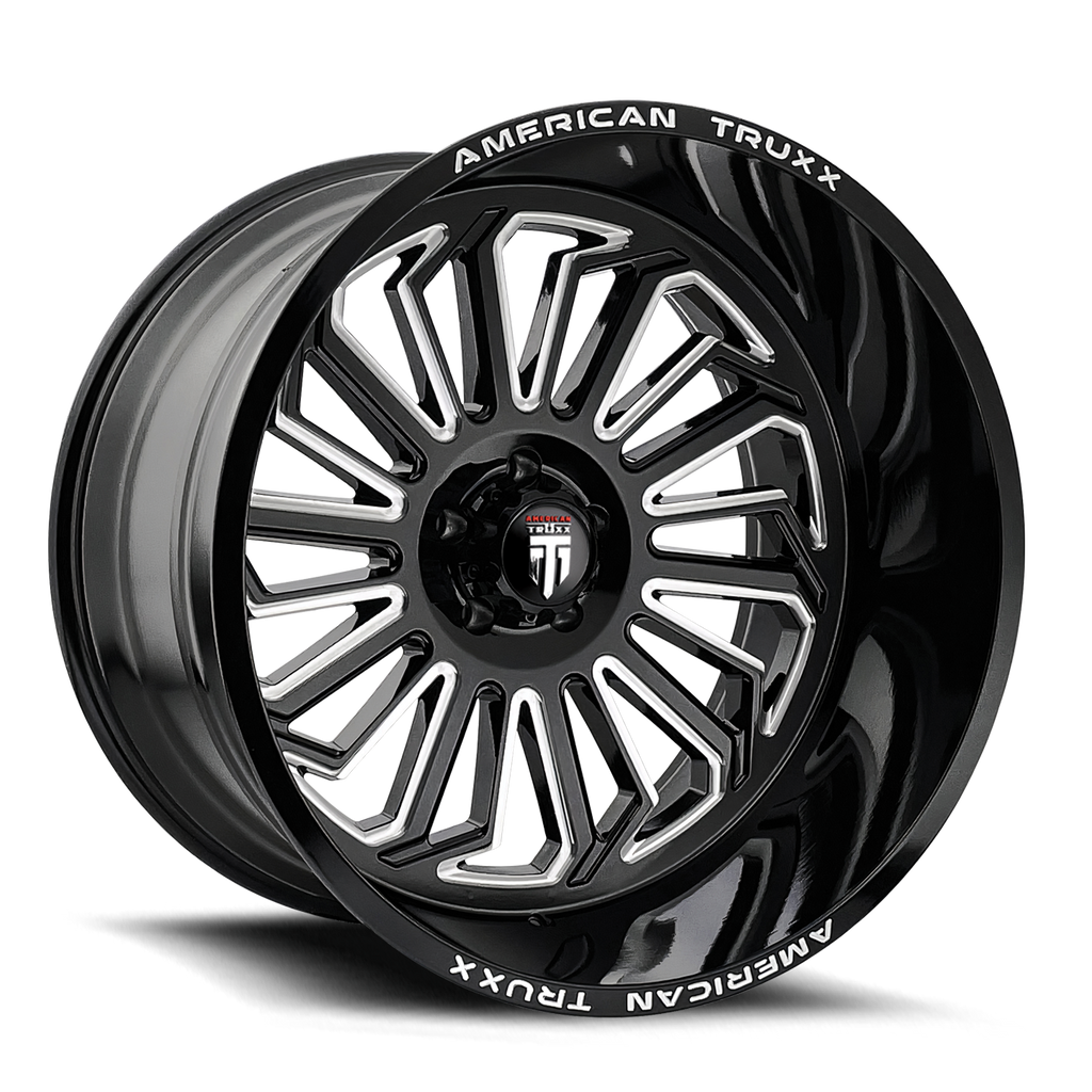 AMERICAN TRUXX BUTCHER AT1916 GLOSS BLACK MILLED 20X12 6-135 -25MM 87.1MM