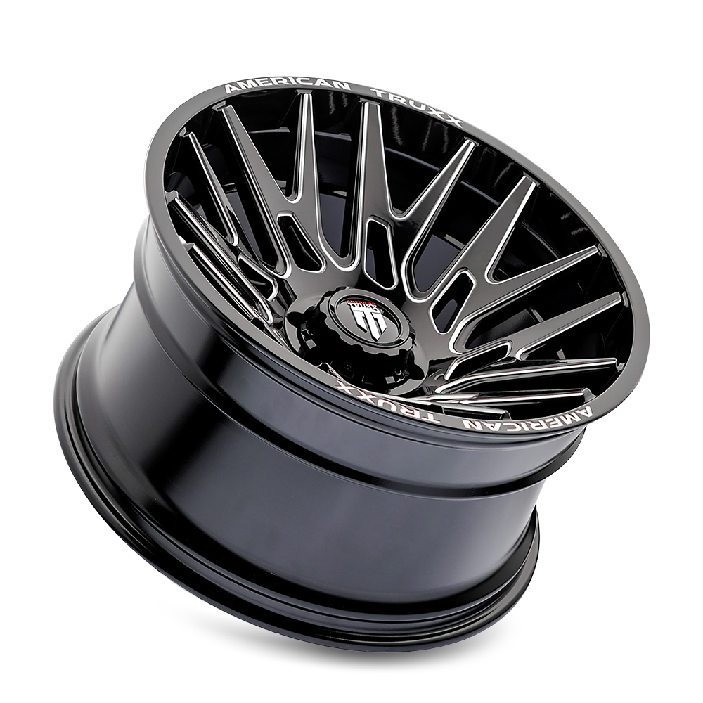american truxx evolution at1919 gloss black milled 22x12 8-170 -44mm 125.2mm