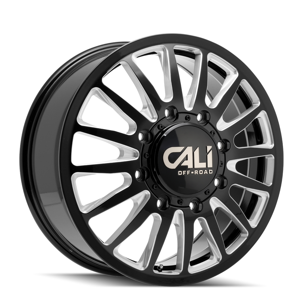 CALI OFF-ROAD SUMMIT DUALLY REAR 9110 GLOSS BLACK MILLED 22X8.25 8-165.1 -192MM 121.3MM