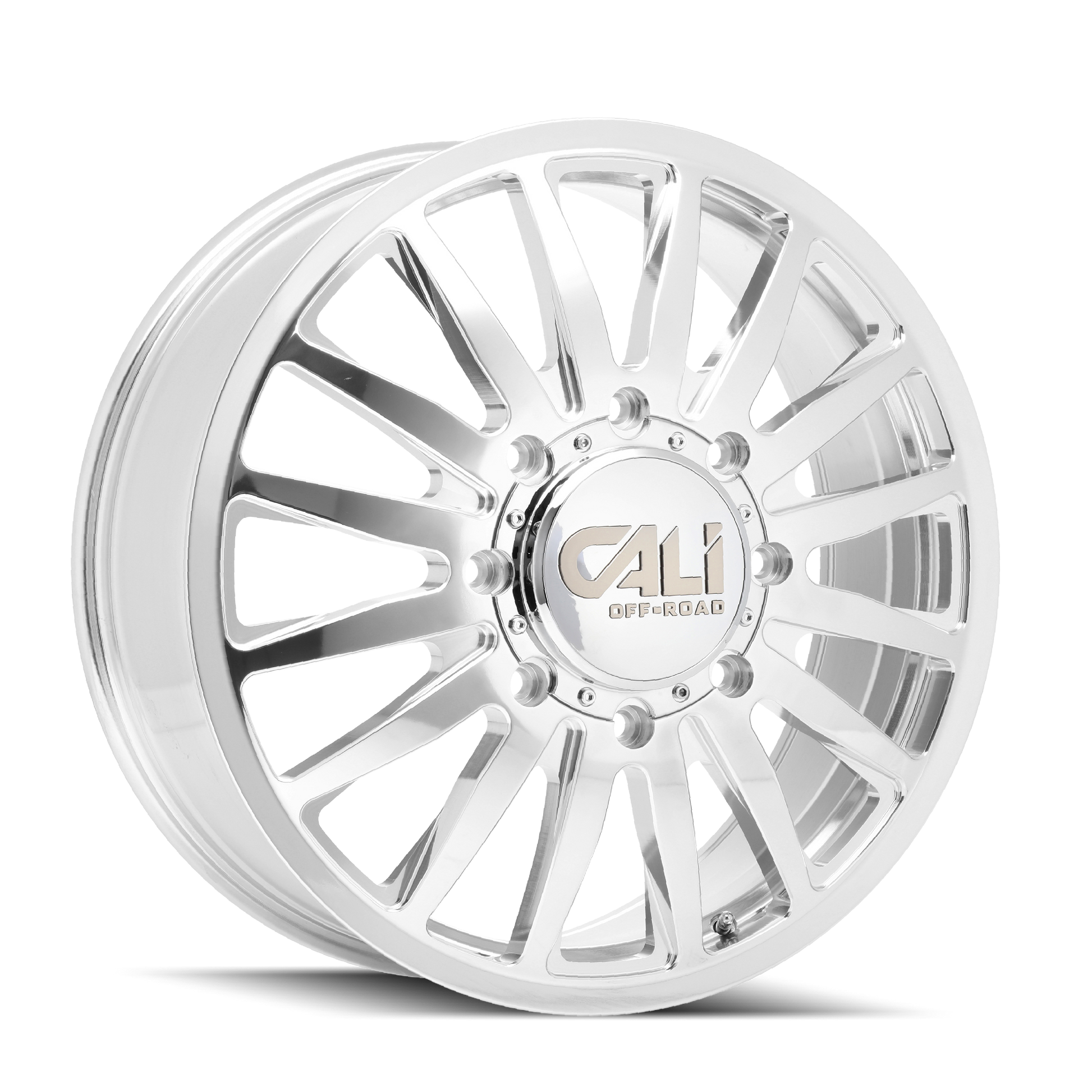 CALI OFF-ROAD SUMMIT DUALLY FRONT 9110 POLISHED 20X8.25 8-210 115MM 154.2MM