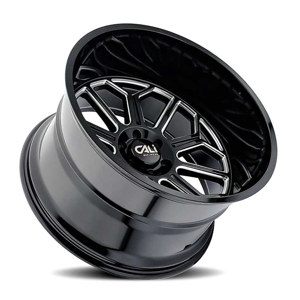 cali off-road auburn 9117 gloss black milled 24x14 6-139.7 -76mm 106mm