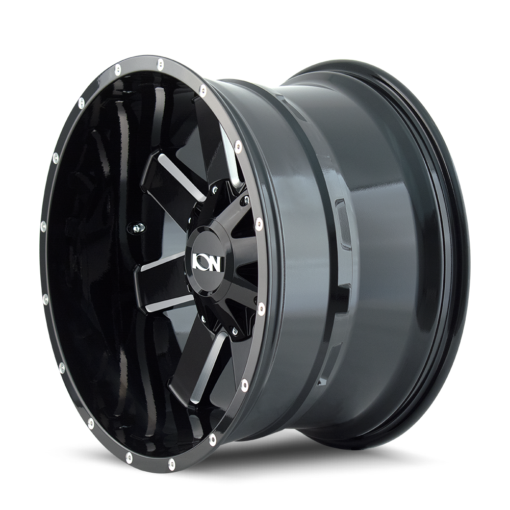 ion 141 gloss black milled 17x9 6-135/6-139.7 13mm 106mm