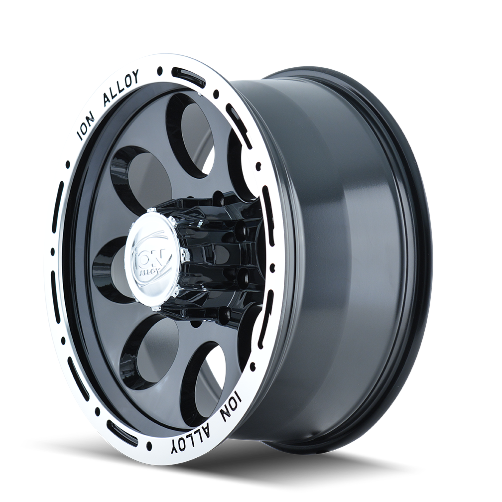 ion 174 gloss black machined 16x8 5-127 -5mm 83.82mm
