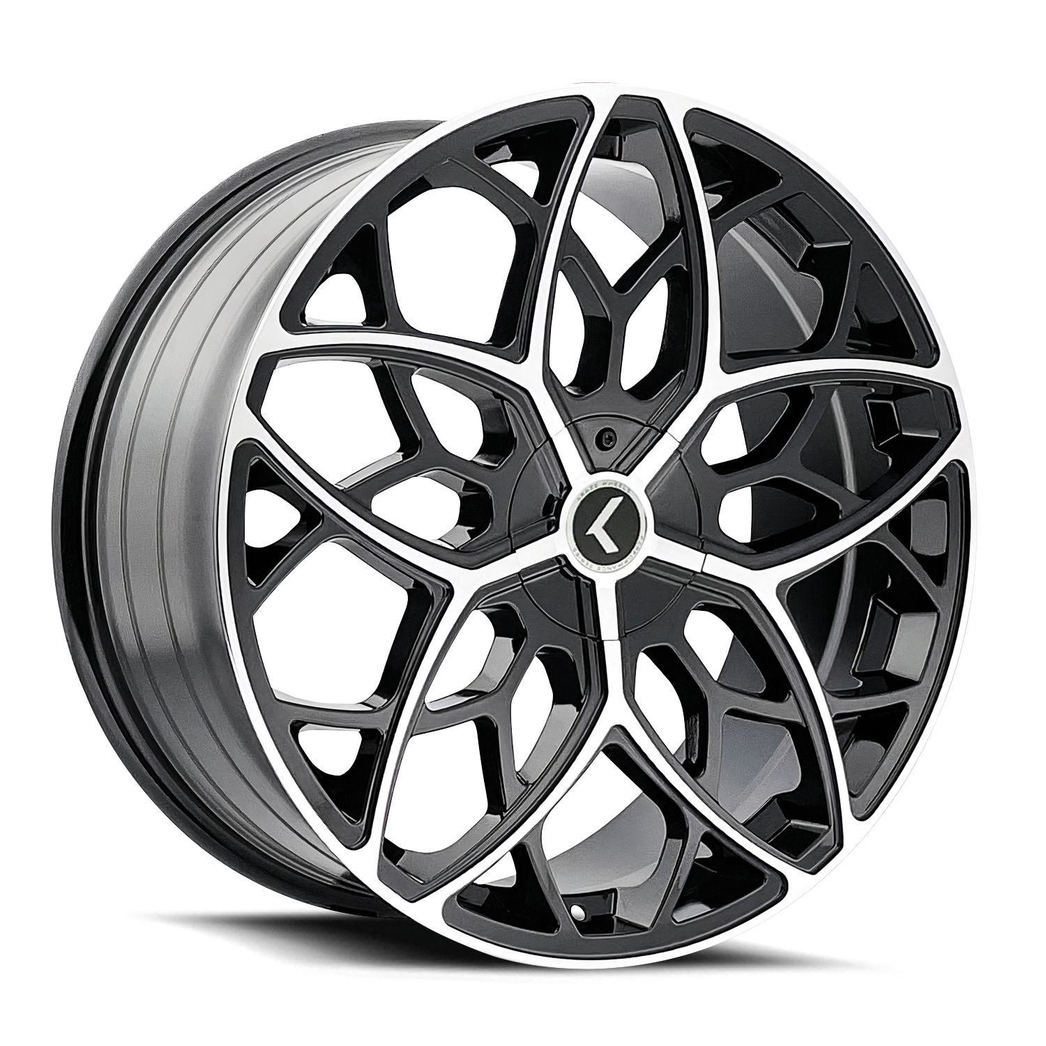 KRAZE RICOCHET KR184 BLACK MACHINED 22X8.5 5-115/5-120 38MM 74.1MM