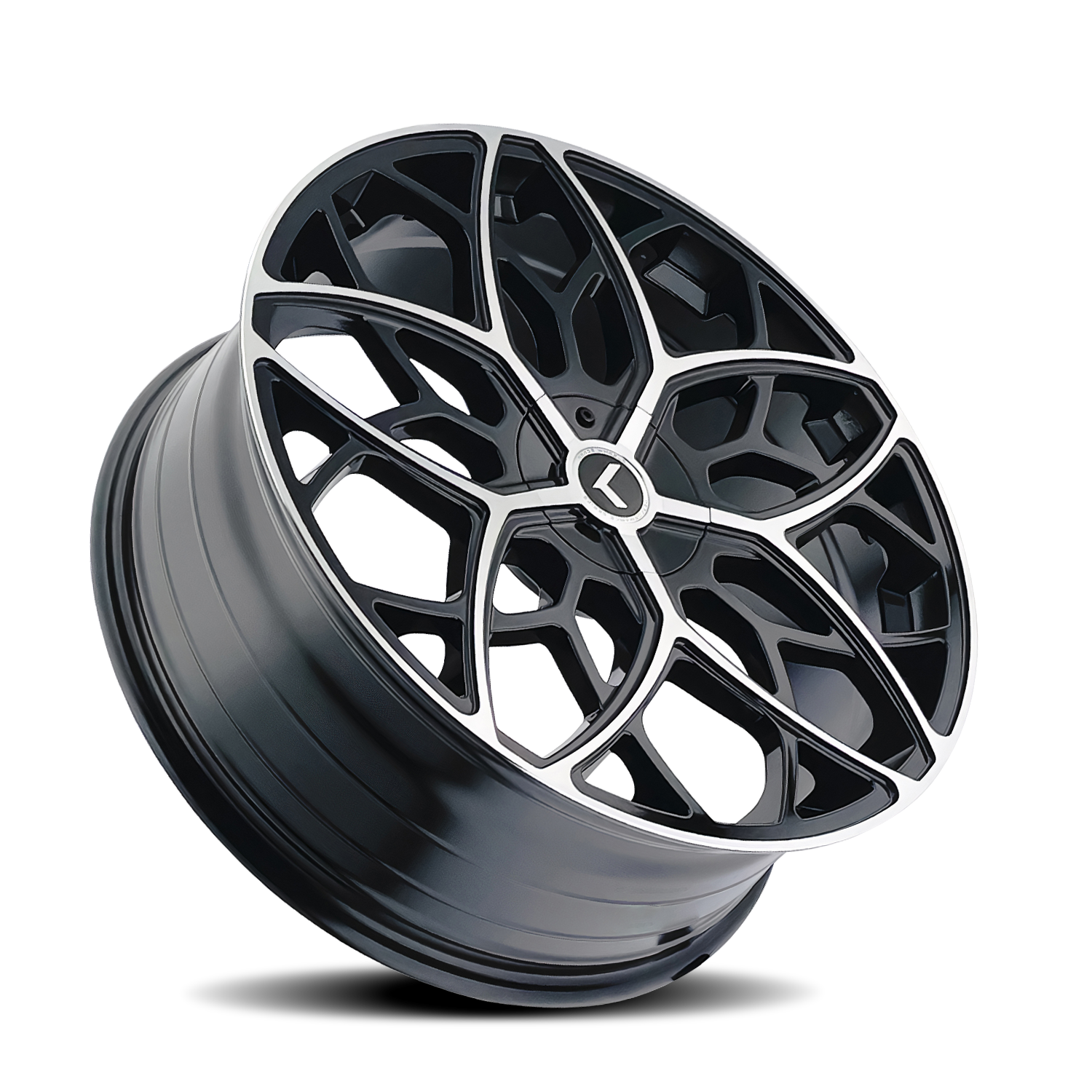 kraze ricochet kr184 black machined 22x8.5 5-115/5-120 38mm 74.1mm