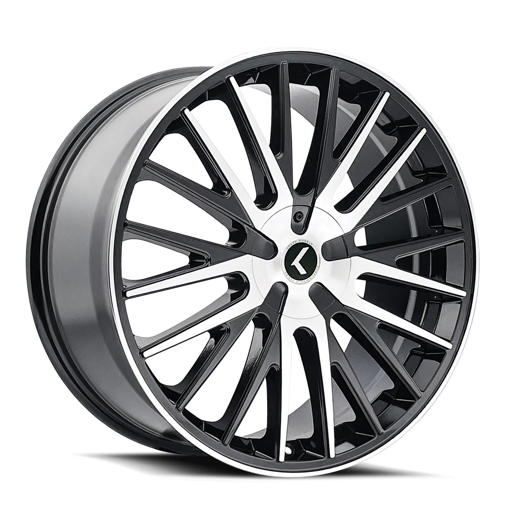 KRAZE DOUBLE DOWN KR185 BLACK MACHINED 22X8.5 5-110/5-115 38MM 73MM