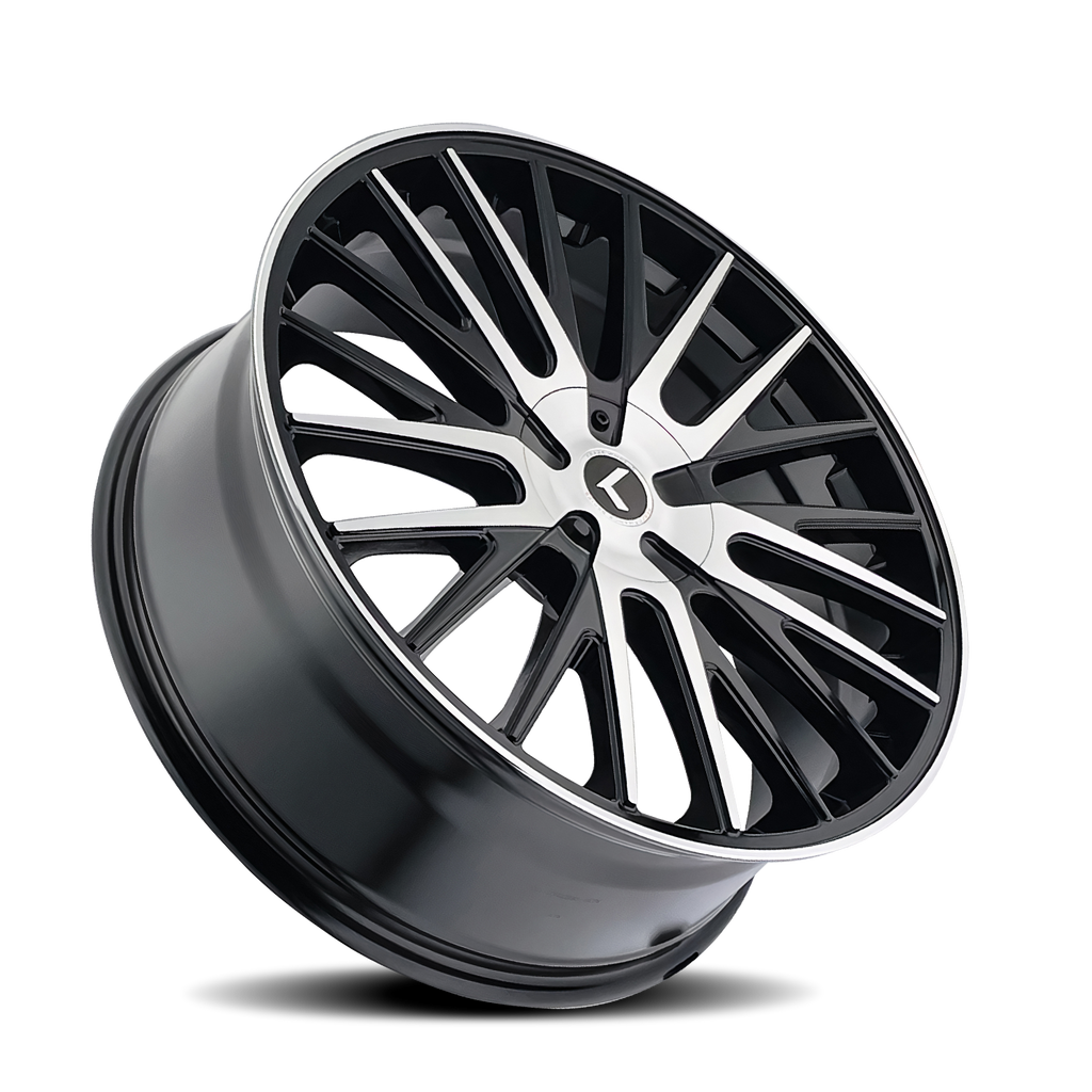 kraze double down kr185 black machined 22x8.5 5-115/5-120 38mm 74.1mm