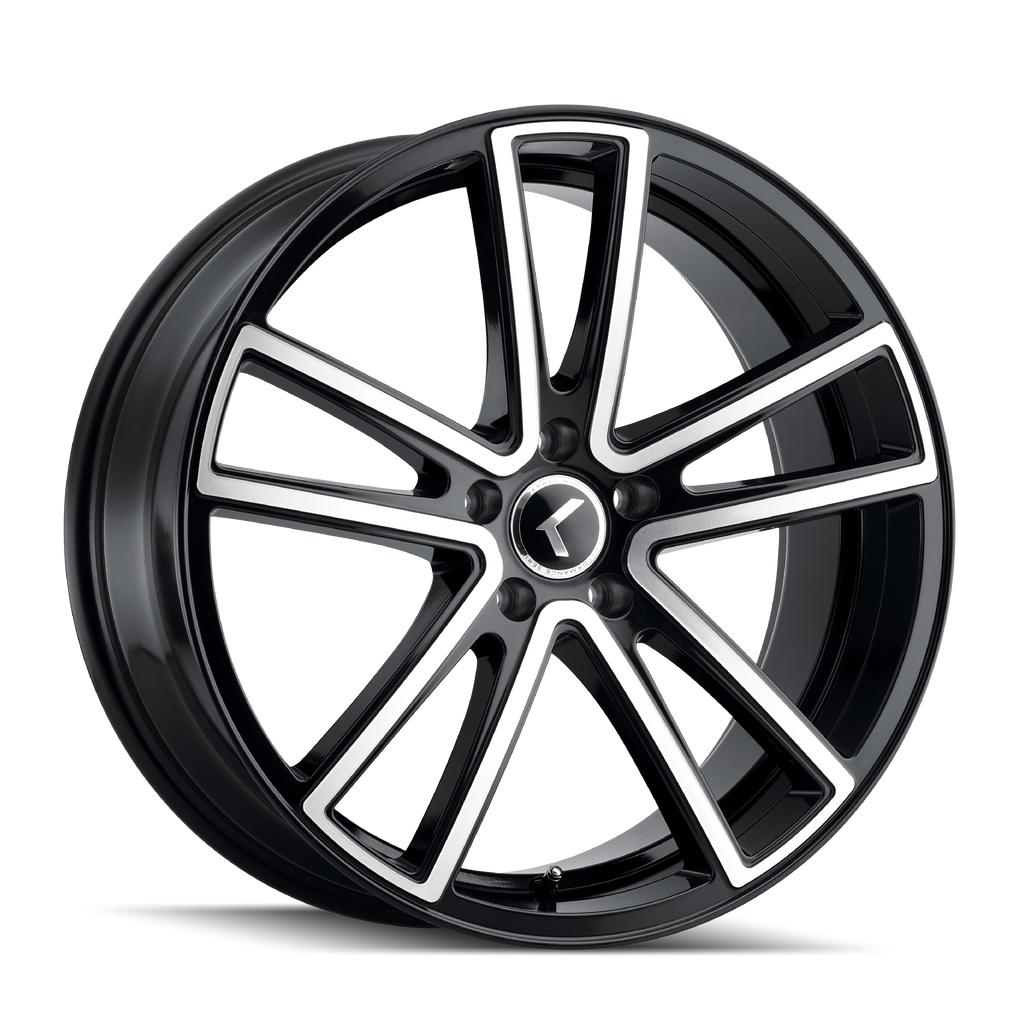 KRAZE LUSSO KR190 GLOSS BLACK MACHINED 20X8.5 5-114.3 38MM 72.62MM