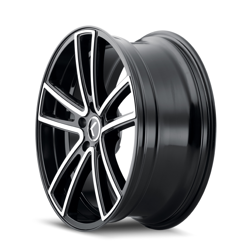 kraze lusso kr190 gloss black machined 22x8.5 5-120 38mm 74.1mm
