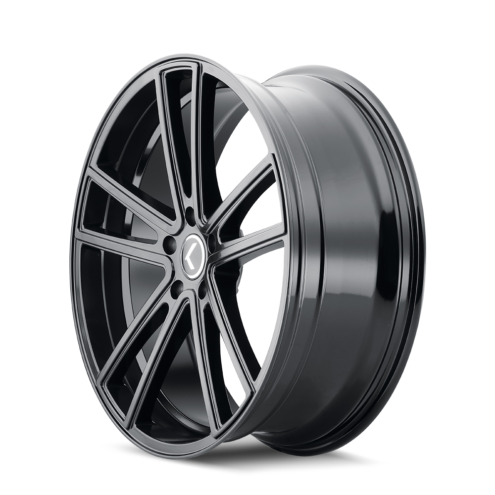 kraze lusso kr190 gloss black 22x9.5 6-135 30mm 87.1mm