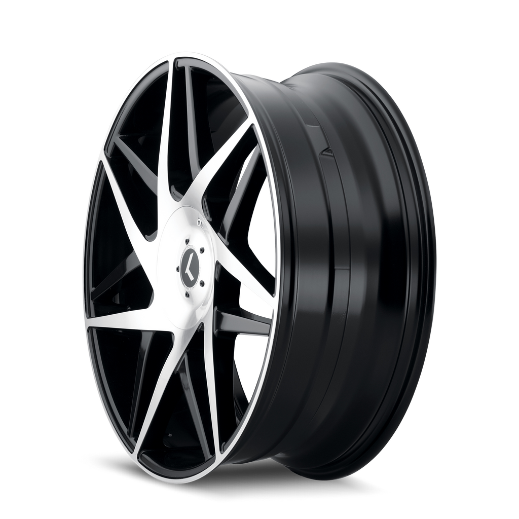 kraze phase kr192 gloss black machined 20x8.5 5-112/5-114.3 38mm 72.62mm