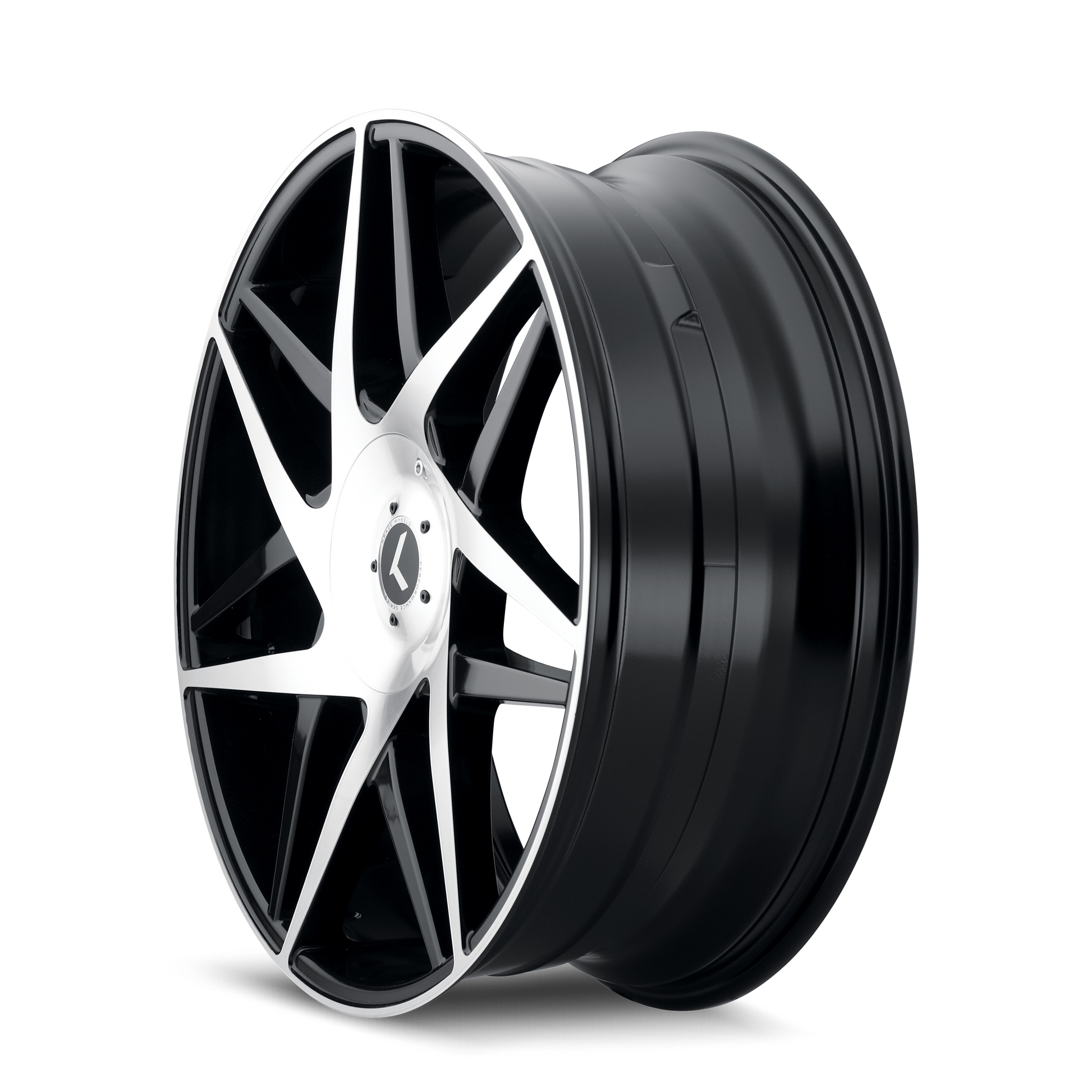 kraze phase kr192 gloss black machined 22x8.5 5-112/5-114.3 38mm 72.62mm