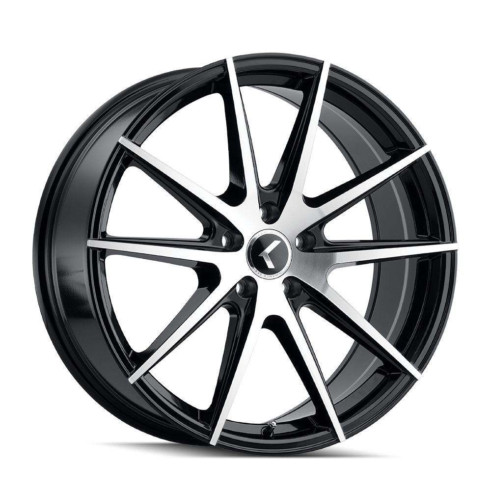 KRAZE TURISMO KR193 GLOSS BLACK MACHINED 20X8.5 5-115 38MM 72.62MM