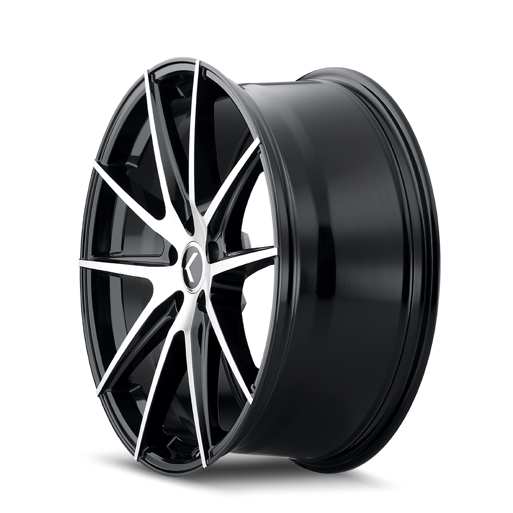 kraze turismo kr193 gloss black machined 18x8 5-112 40mm 66.56mm