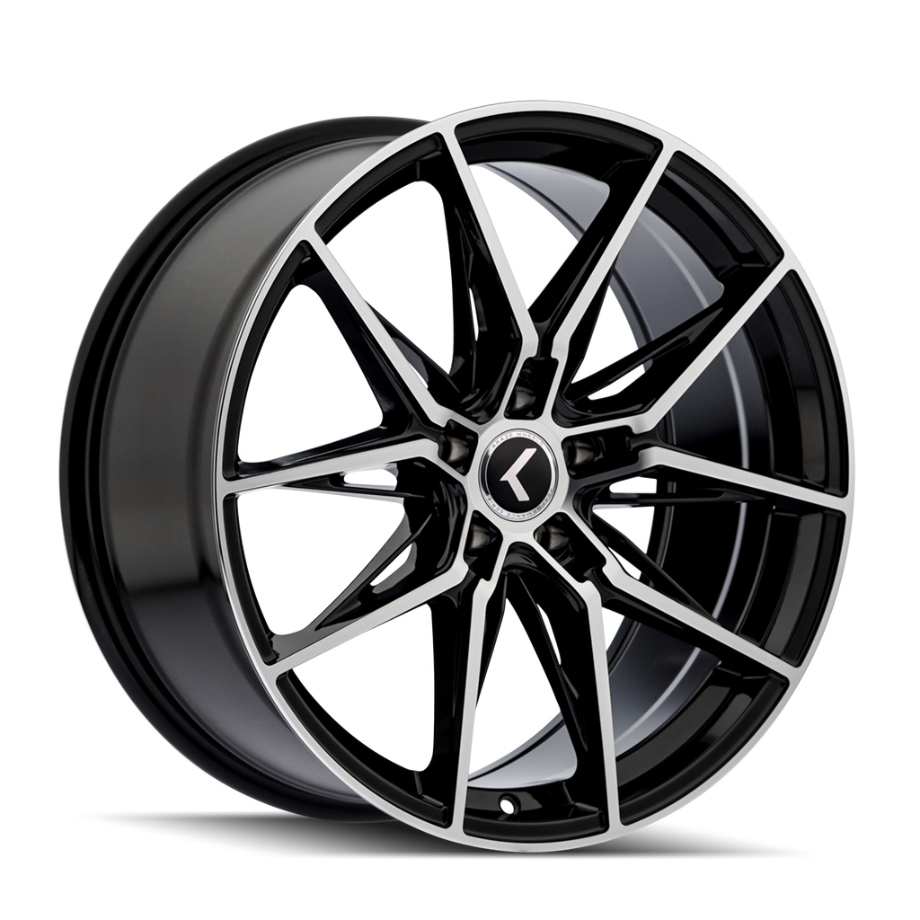 KRAZE EVOLVE KR196 GLOSS BLACK/MACHINED FACE 19X8.5 5-112 30MM 66.56MM