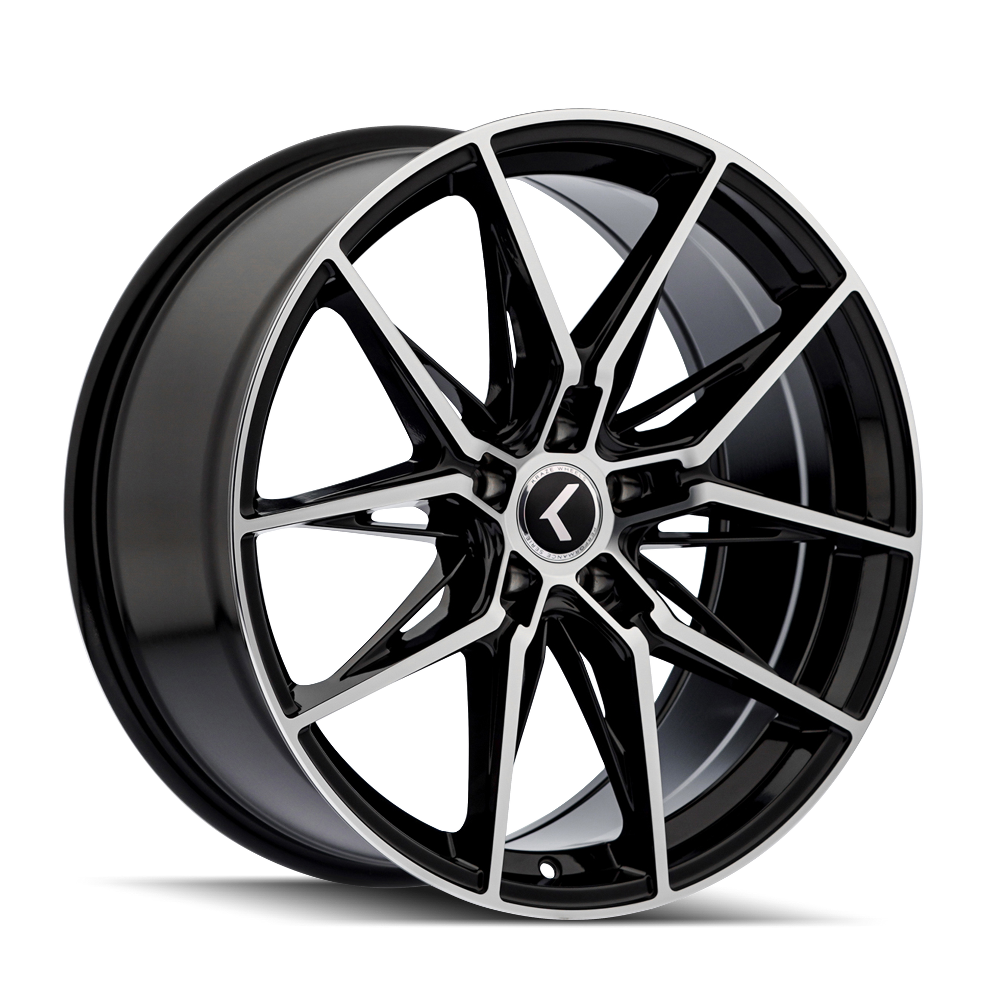 KRAZE EVOLVE KR196 GLOSS BLACK/MACHINED FACE 19X8.5 5-112 40MM 66.56MM