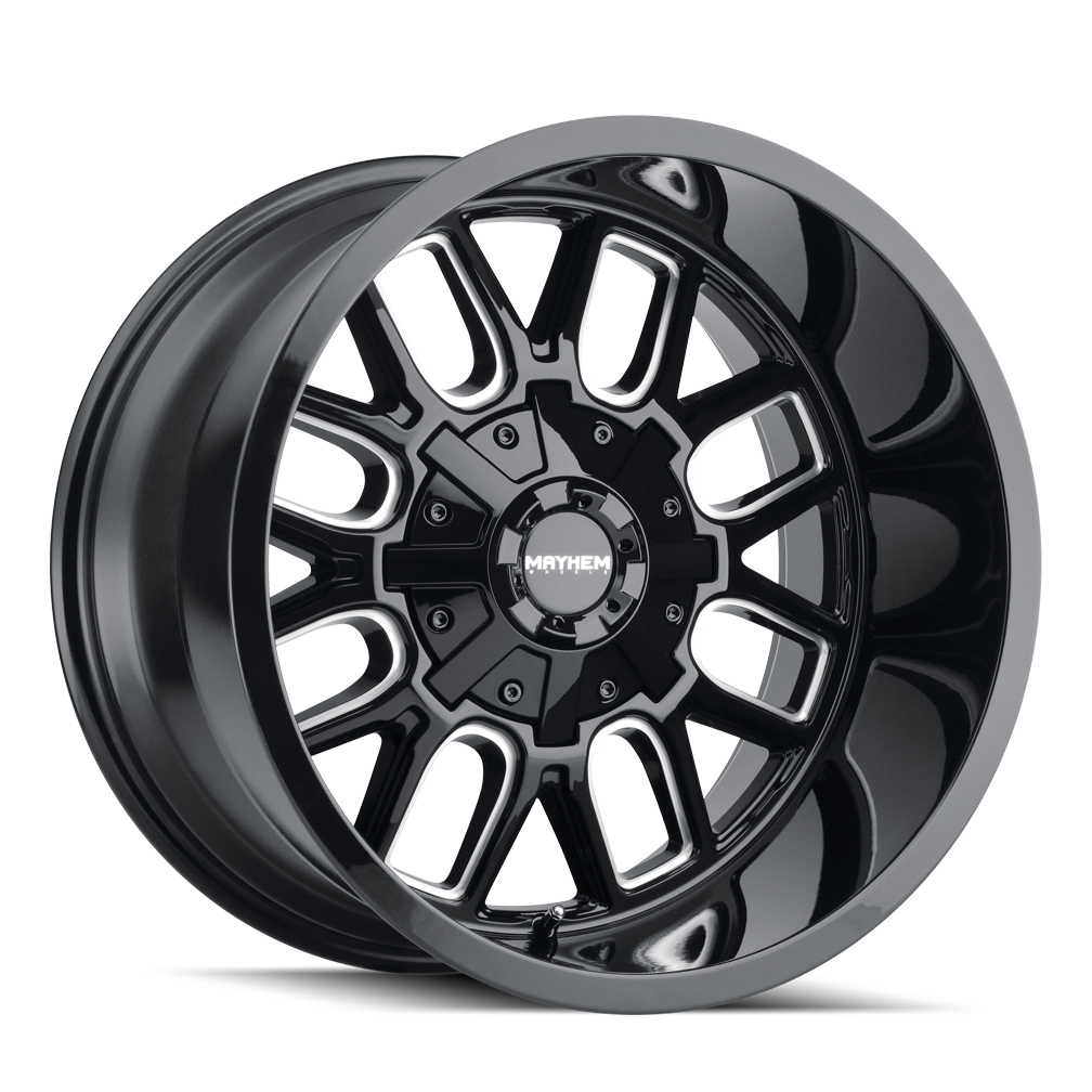 MAYHEM COGENT 8107 GLOSS BLACK MILLED 20X9 8-170 0MM 125.2MM