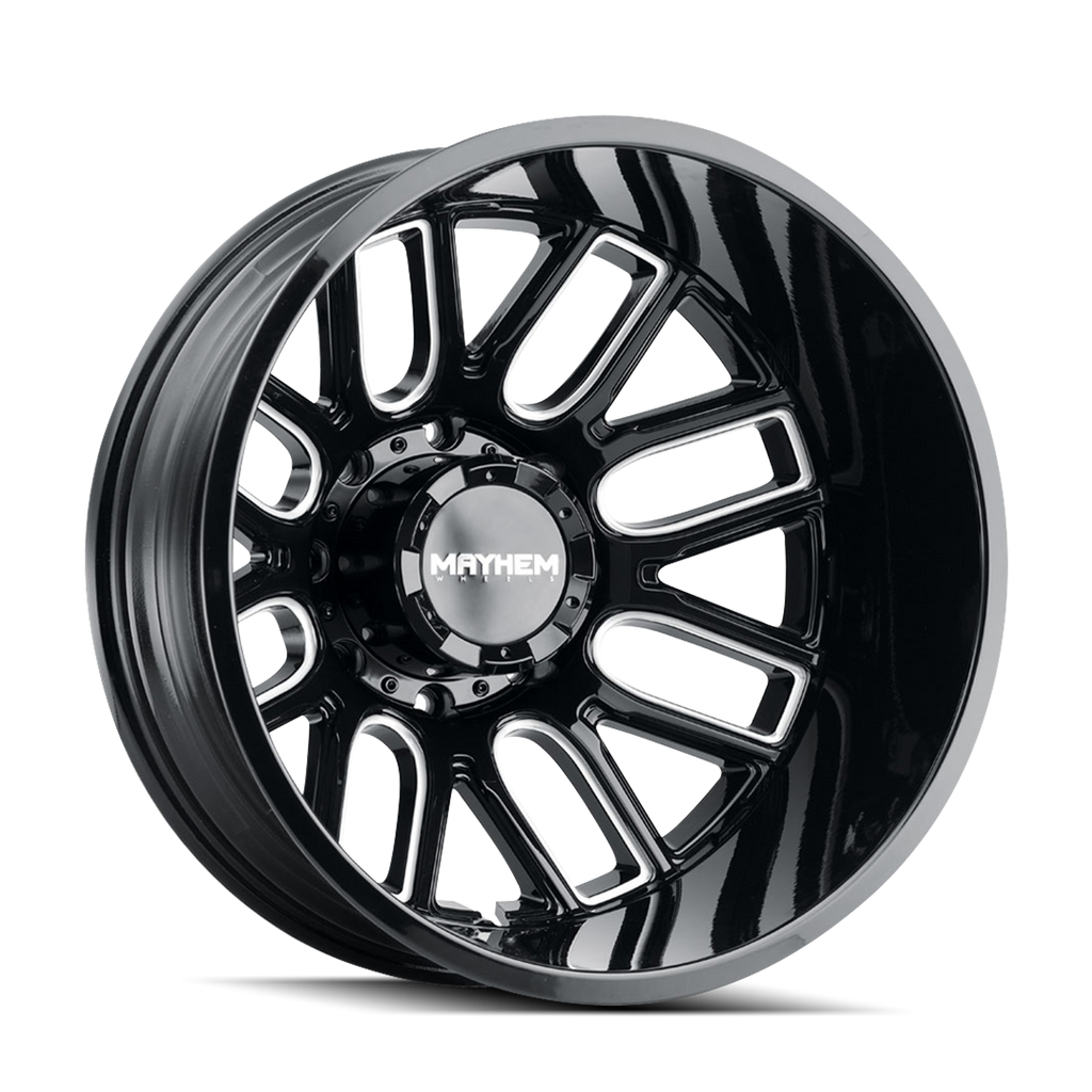 MAYHEM COGENT DUALLY (8107D) GLOSS BLACK MILLED 20X8.25 REAR 8-210 -192MM 154.2MM