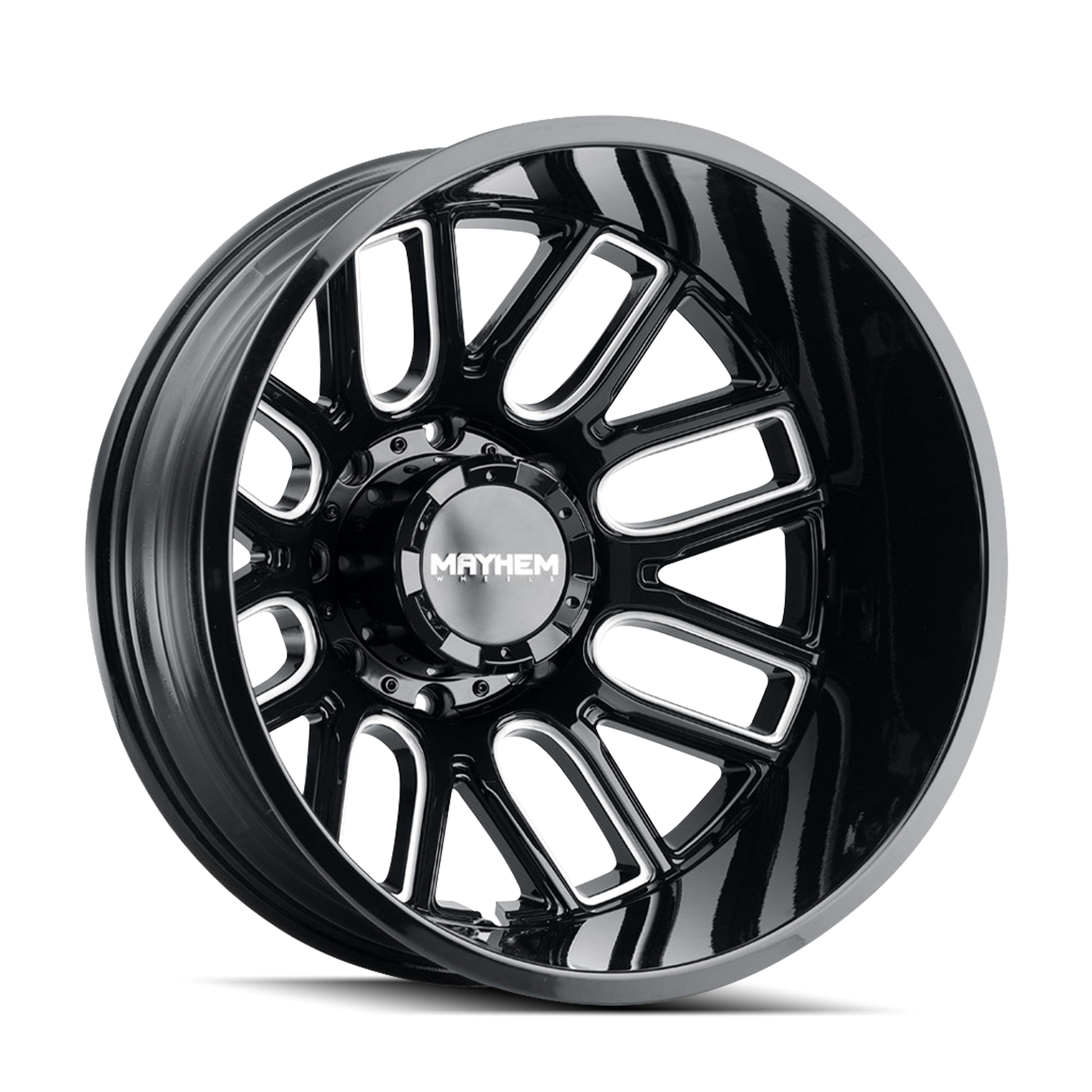 MAYHEM COGENT DUALLY (8107D) GLOSS BLACK MILLED 20X8.25 REAR 8-210 -192MM 154.2MM
