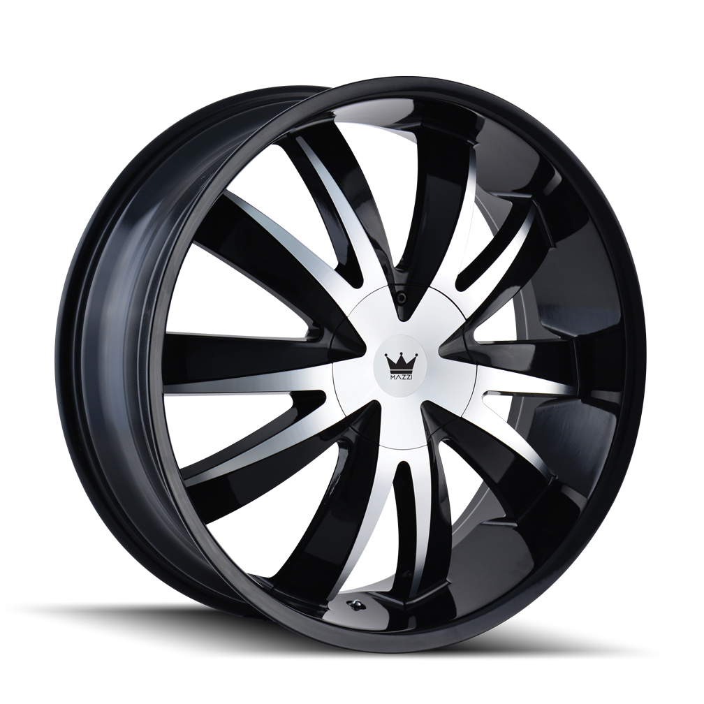 MAZZI EDGE 337 GLOSS BLACK MACHINED 22X8.5 5-110/5-115 35MM 72.56MM