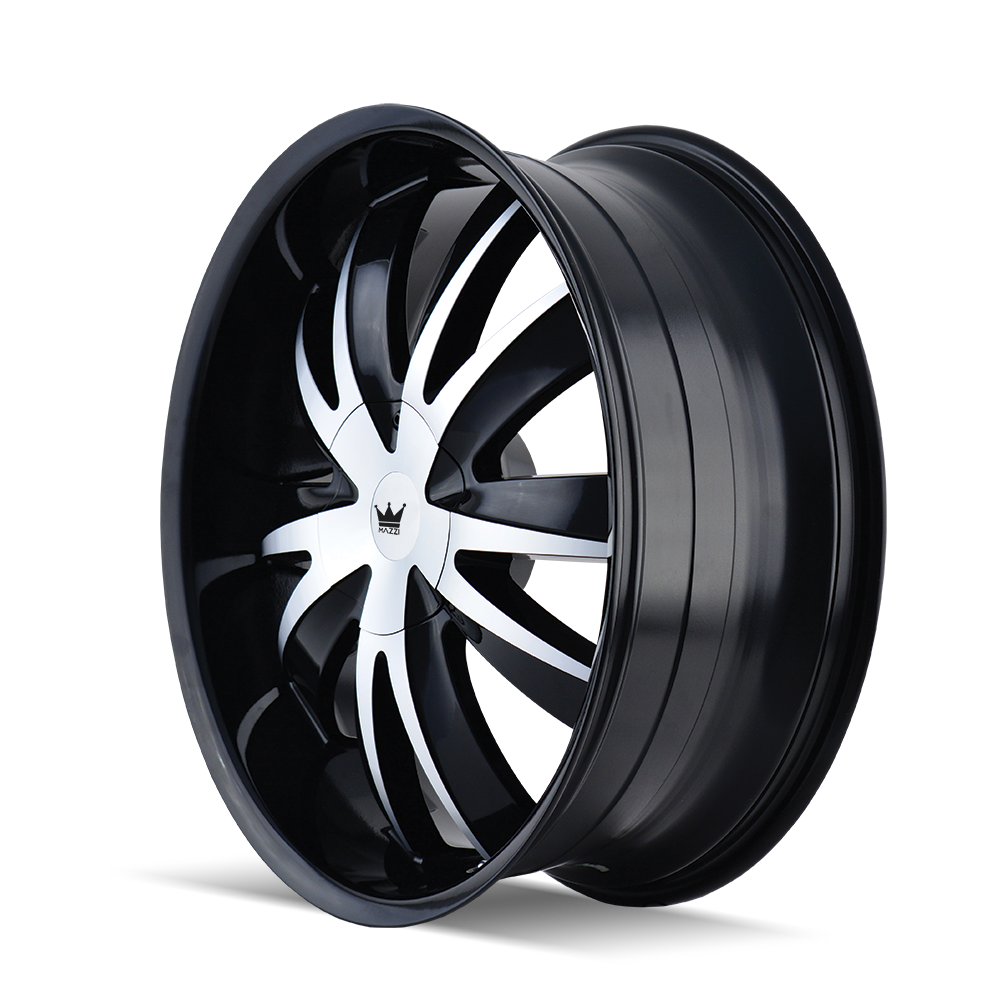 mazzi edge 337 gloss black machined 22x8.5 5-112/5-120 35mm 72.56mm