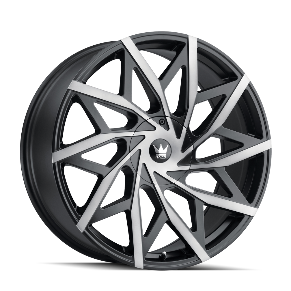 MAZZI BIG EASY 372 MATTE BLACK MACHINED WITH DARK 22X9.5 5-127/5-139.7 18MM 87MM