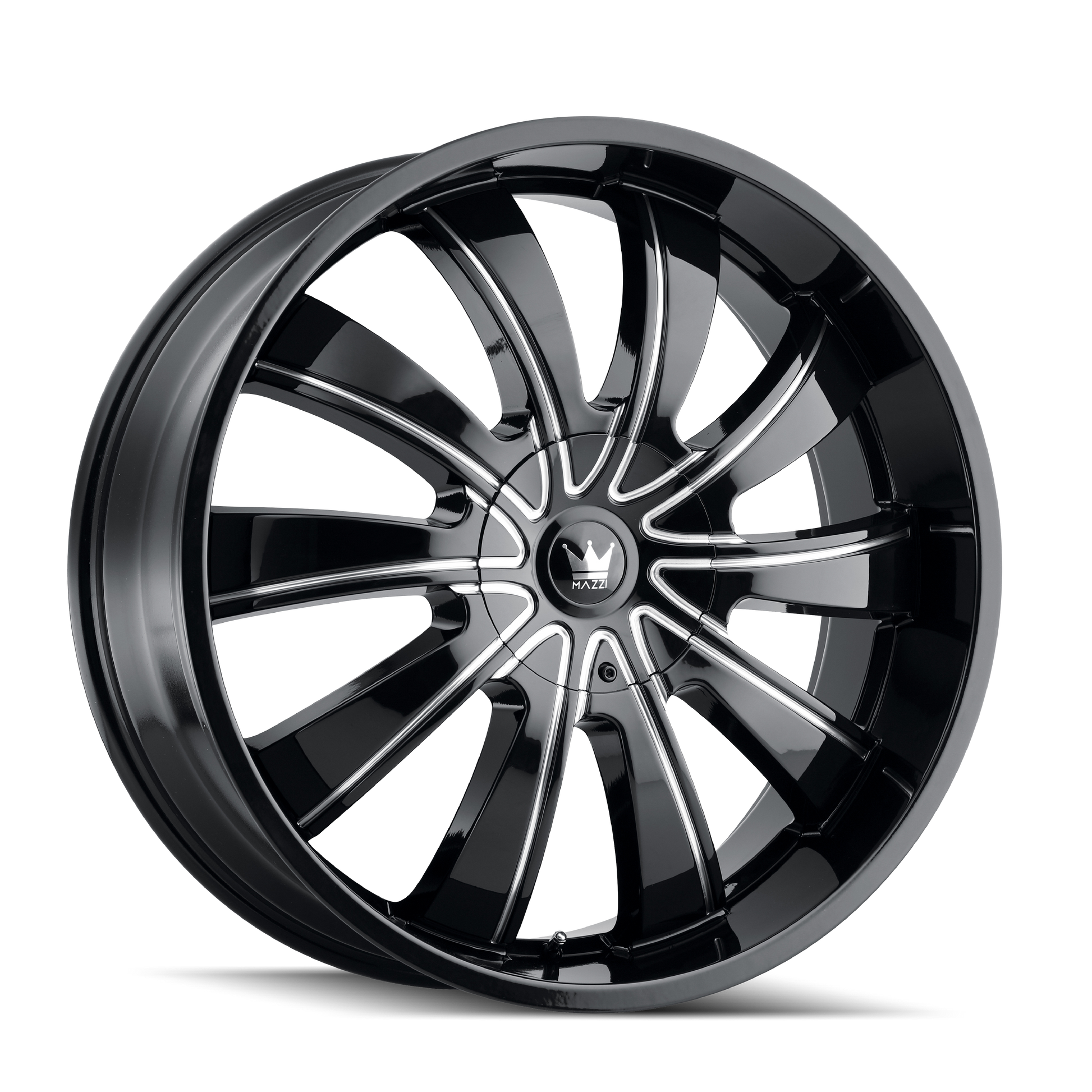 MAZZI ROLLA 374 GLOSS BLACK MILLED 24X9.5 5-127/5-139.7 18MM 87MM