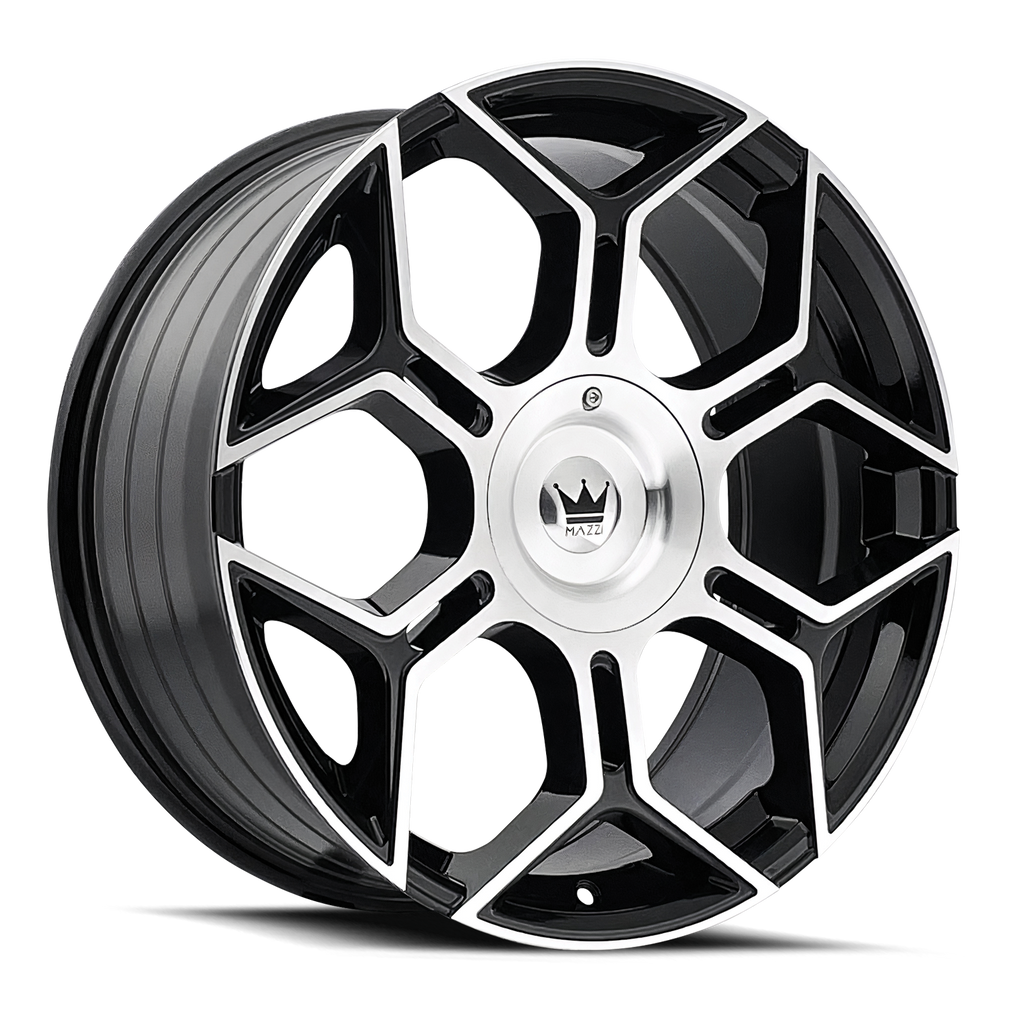 MAZZI LIBRA 379 GLOSS BLACK MACHINED 20X8.5 5-110/5-115 35MM 72.6MM