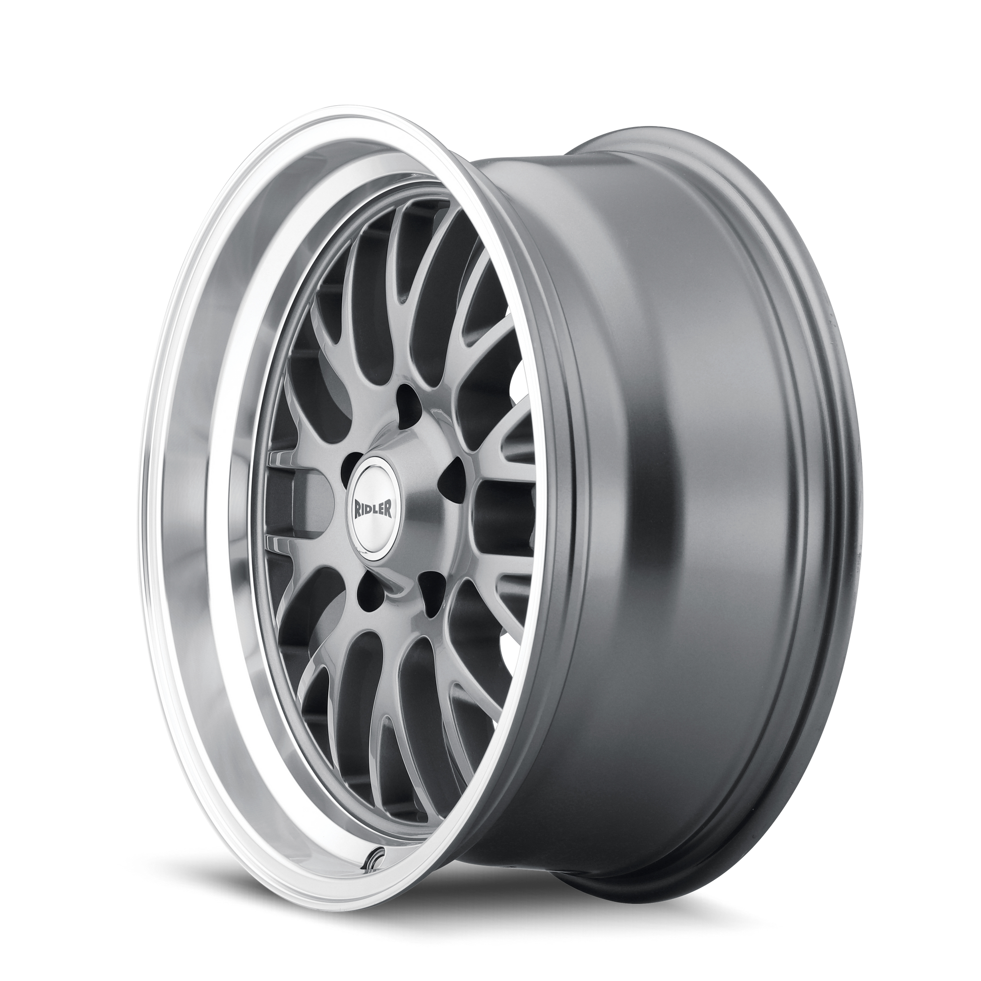 ridler 607 gloss grey machined 20x10 5-127 0mm 83.82mm