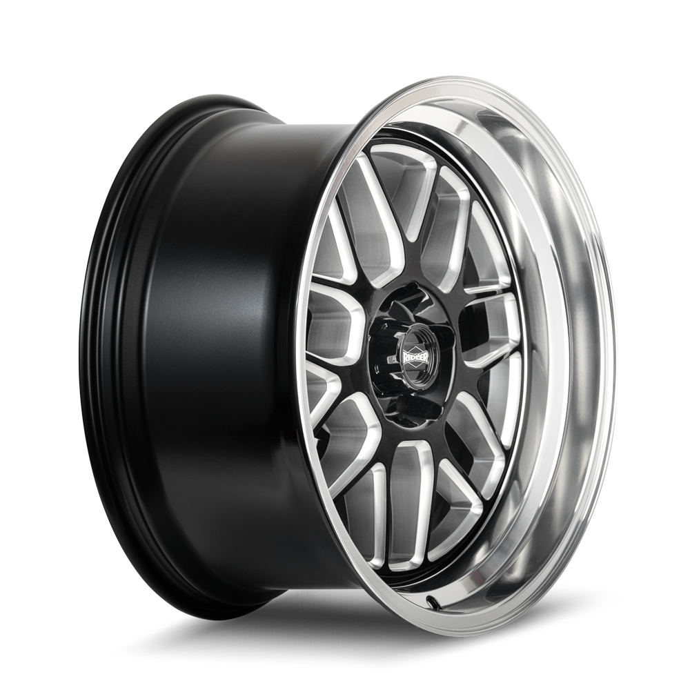 Ridler 611 wheel in Gloss Black Milled With Diamond Cut Lip — view 2
