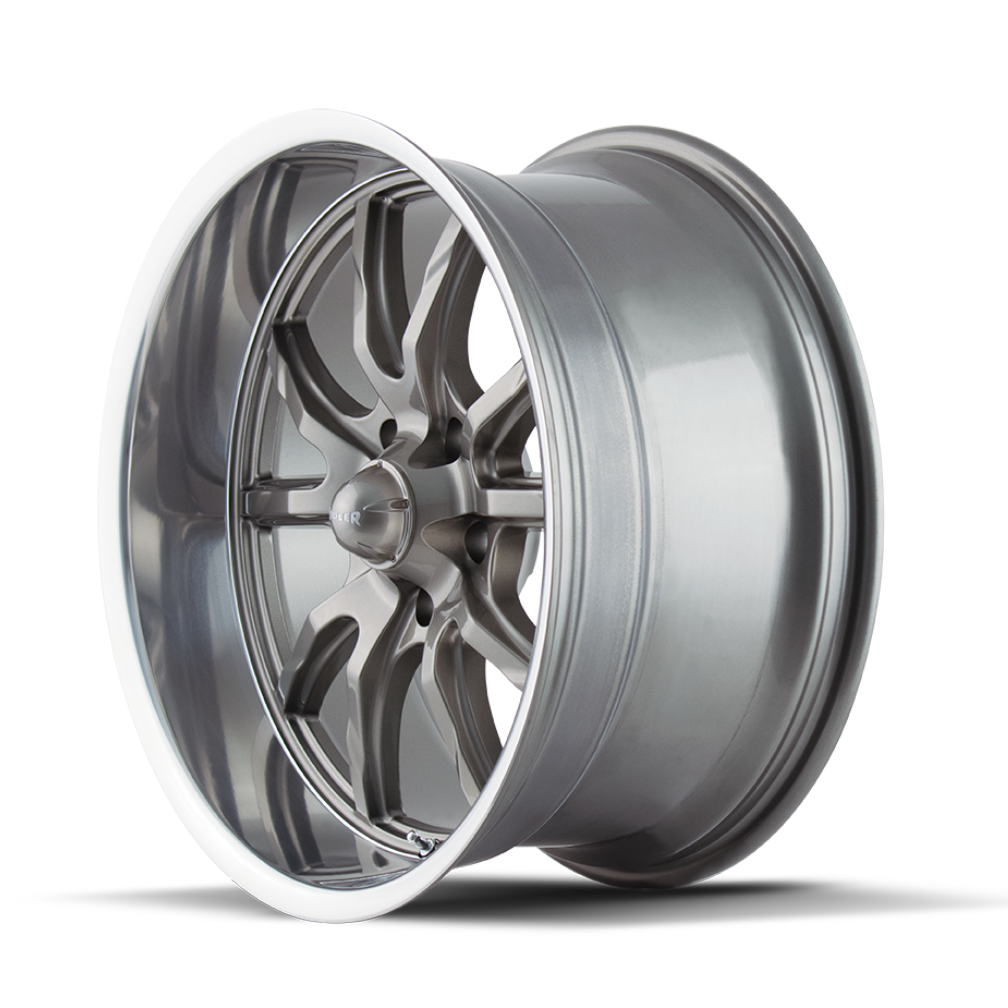 ridler 650 gloss grey polished 18x9.5 5-114.3 0mm 83.82mm