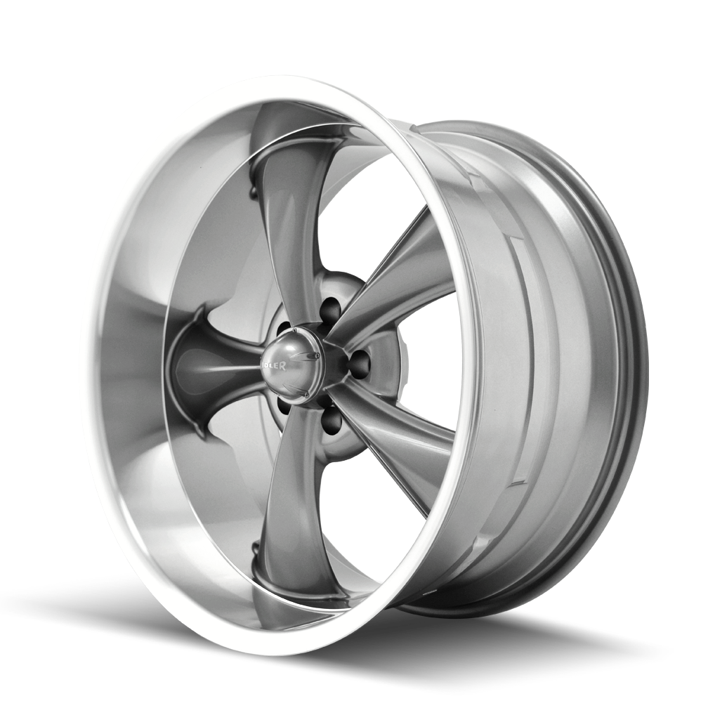 Ridler 695 wheel in Gloss Grey Machined — view 2