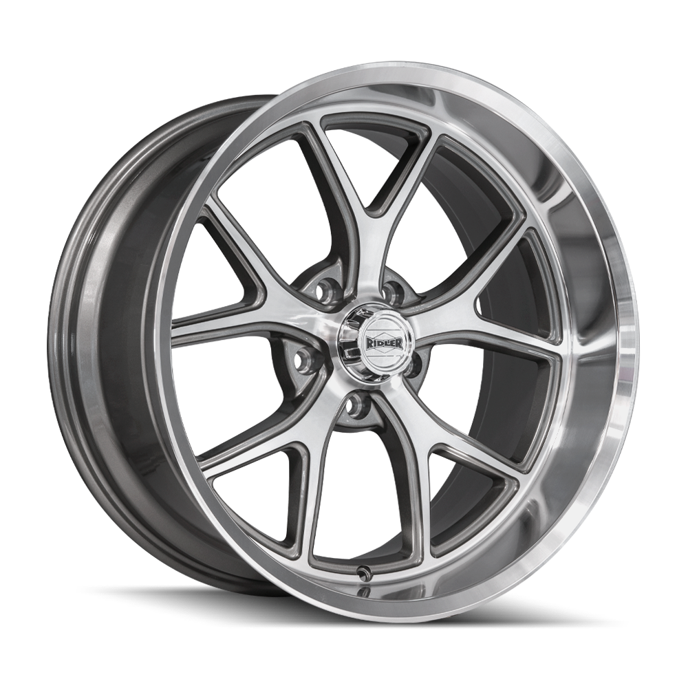 Ridler 661 wheel in Gloss Grey With Diamond Cut Face And Lip