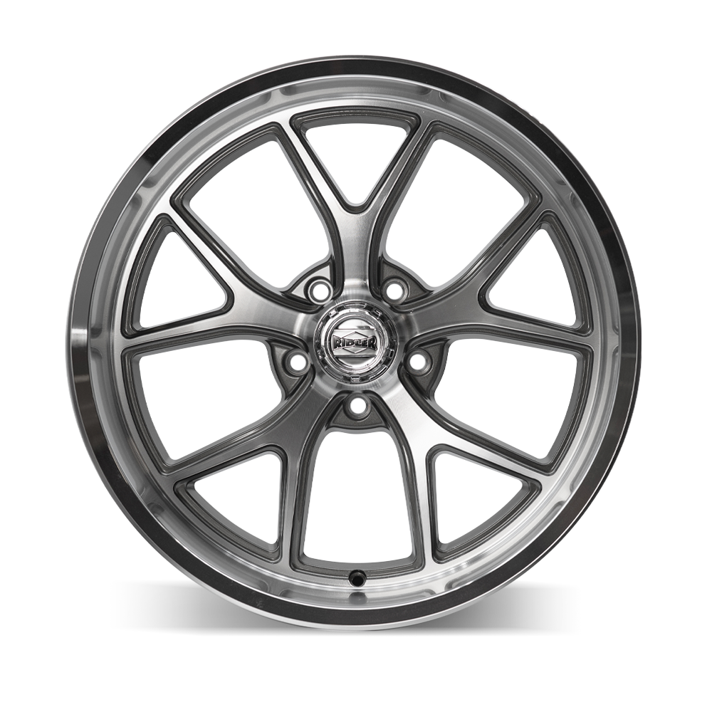 Ridler 661 wheel in Gloss Grey With Diamond Cut Face And Lip — view 2